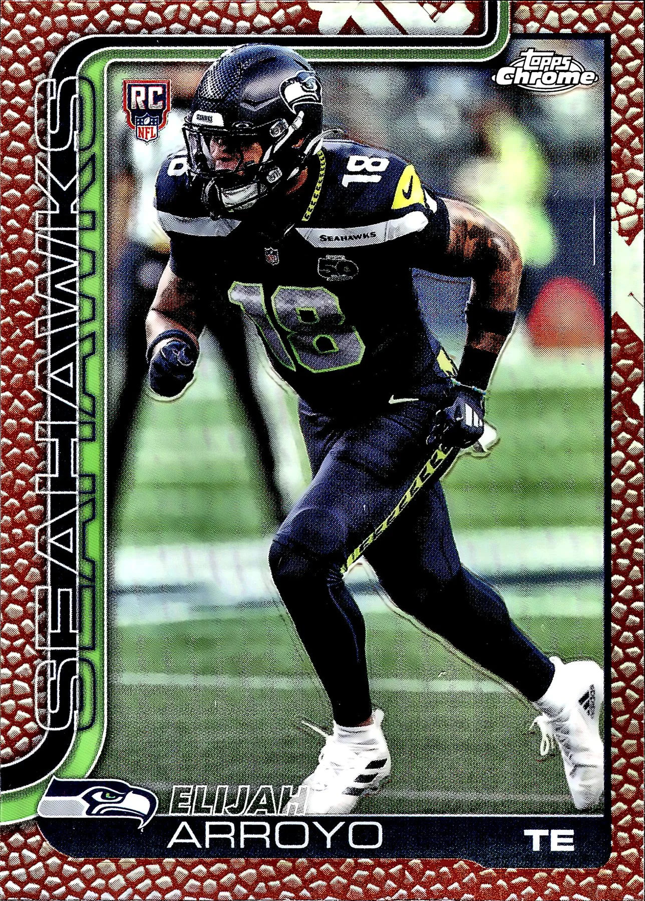 Elijah Arroyo Football Leather Refractor Rookie Card 2025 Topps Chrome #396 football rookie card - Front