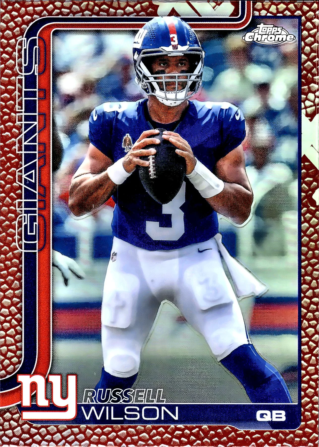 Russell Wilson Football Leather Refractor 2025 Topps Chrome #229 football card - Front