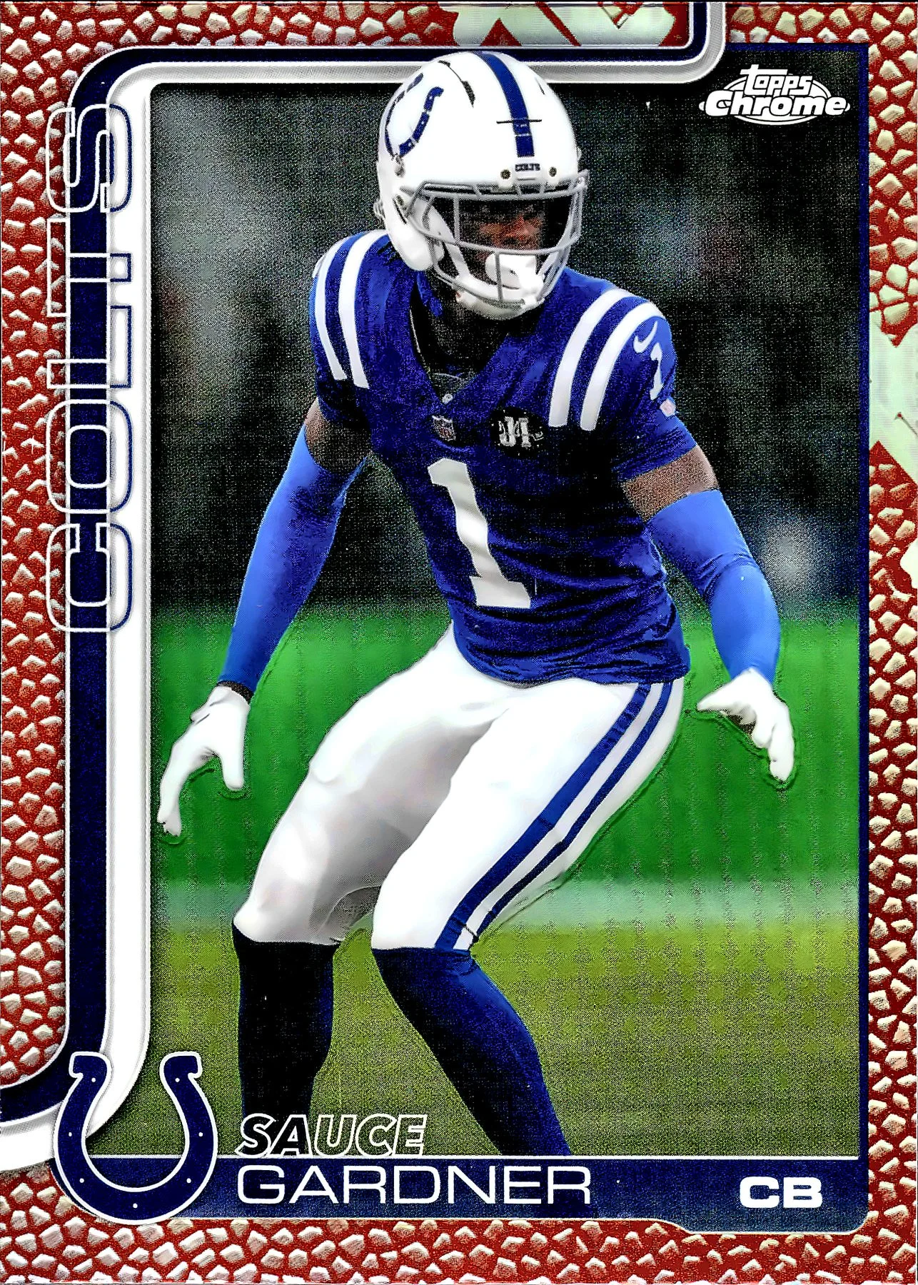 Sauce Gardner Football Leather Refractor 2025 Topps Chrome #242 football card - Front