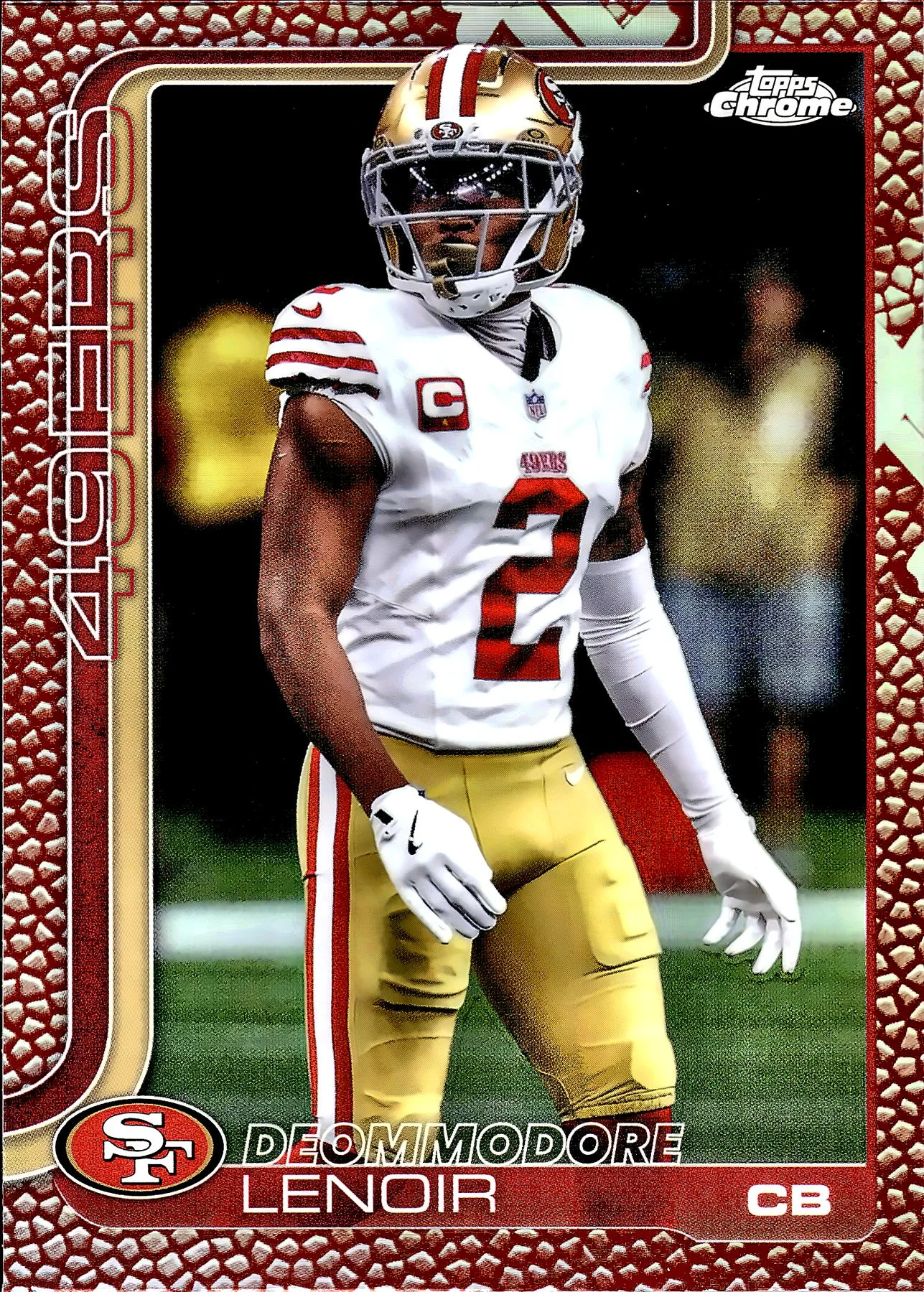 Deommodore Lenoir Football Leather Refractor 2025 Topps Chrome #269 football card - Front