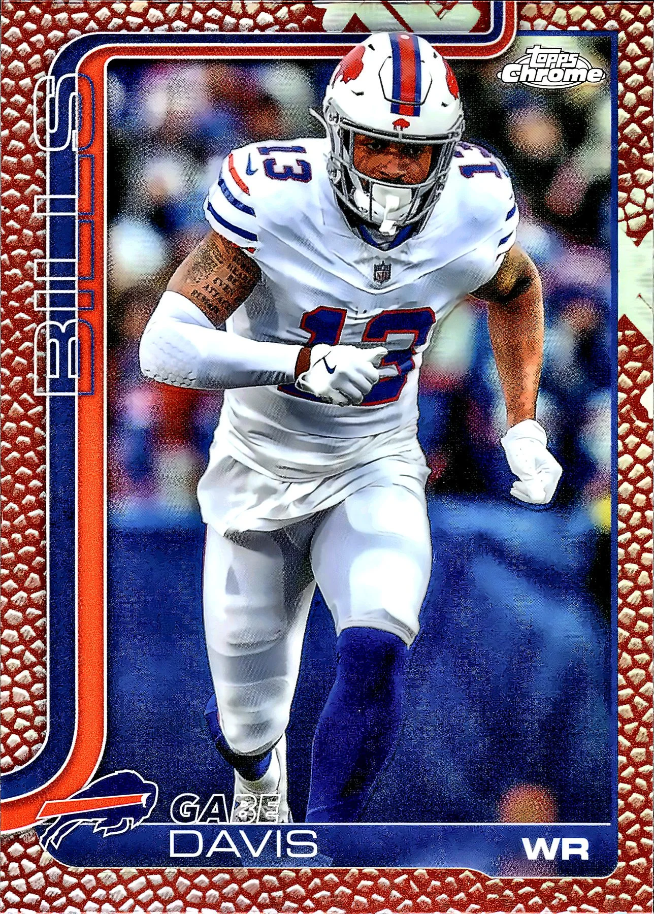 Gabe Davis Football Leather Refractor 2025 Topps Chrome #142 football card - Front