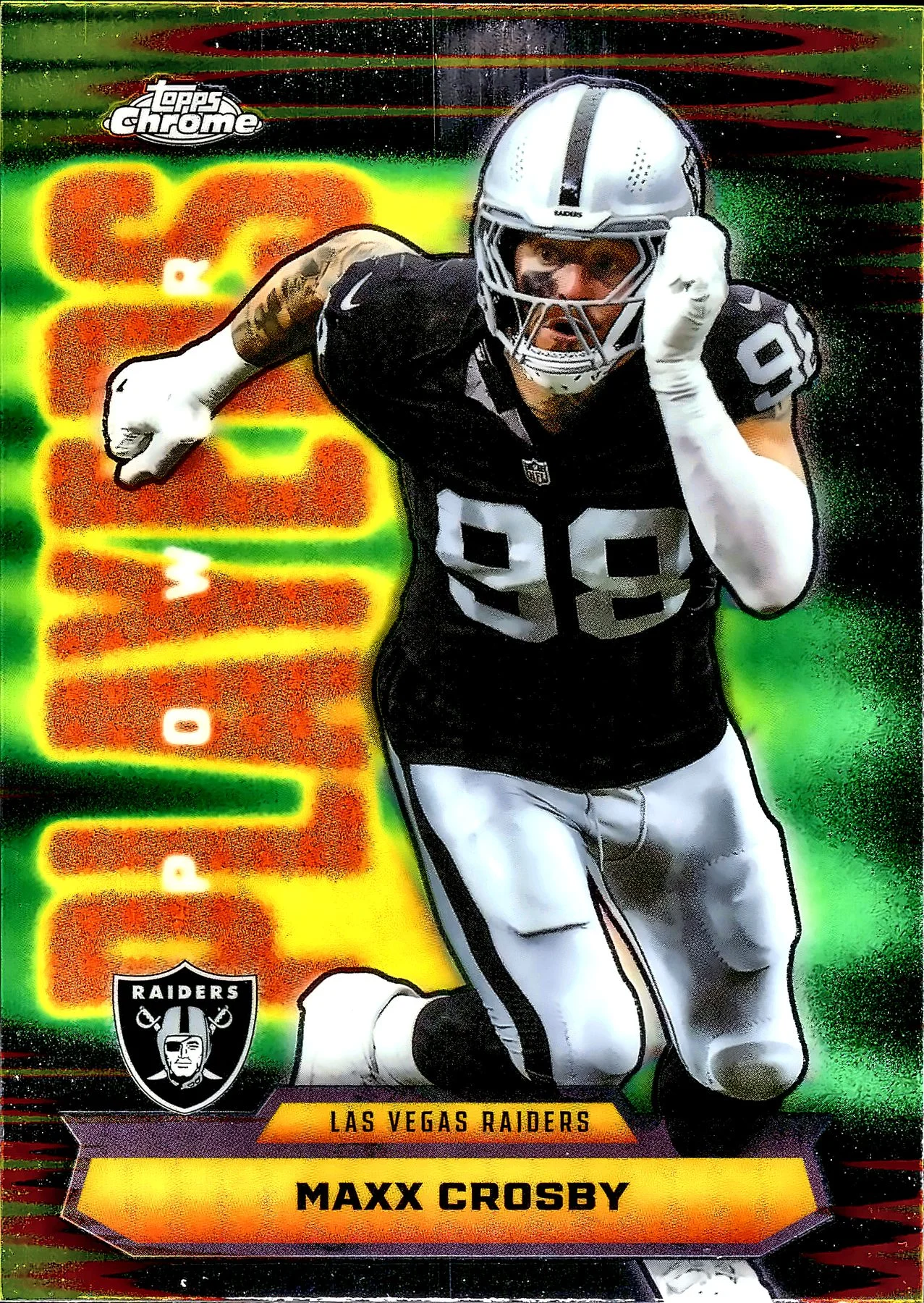 Maxx Crosby Power Players 2025 Topps Chrome #PP-37 football card - Front