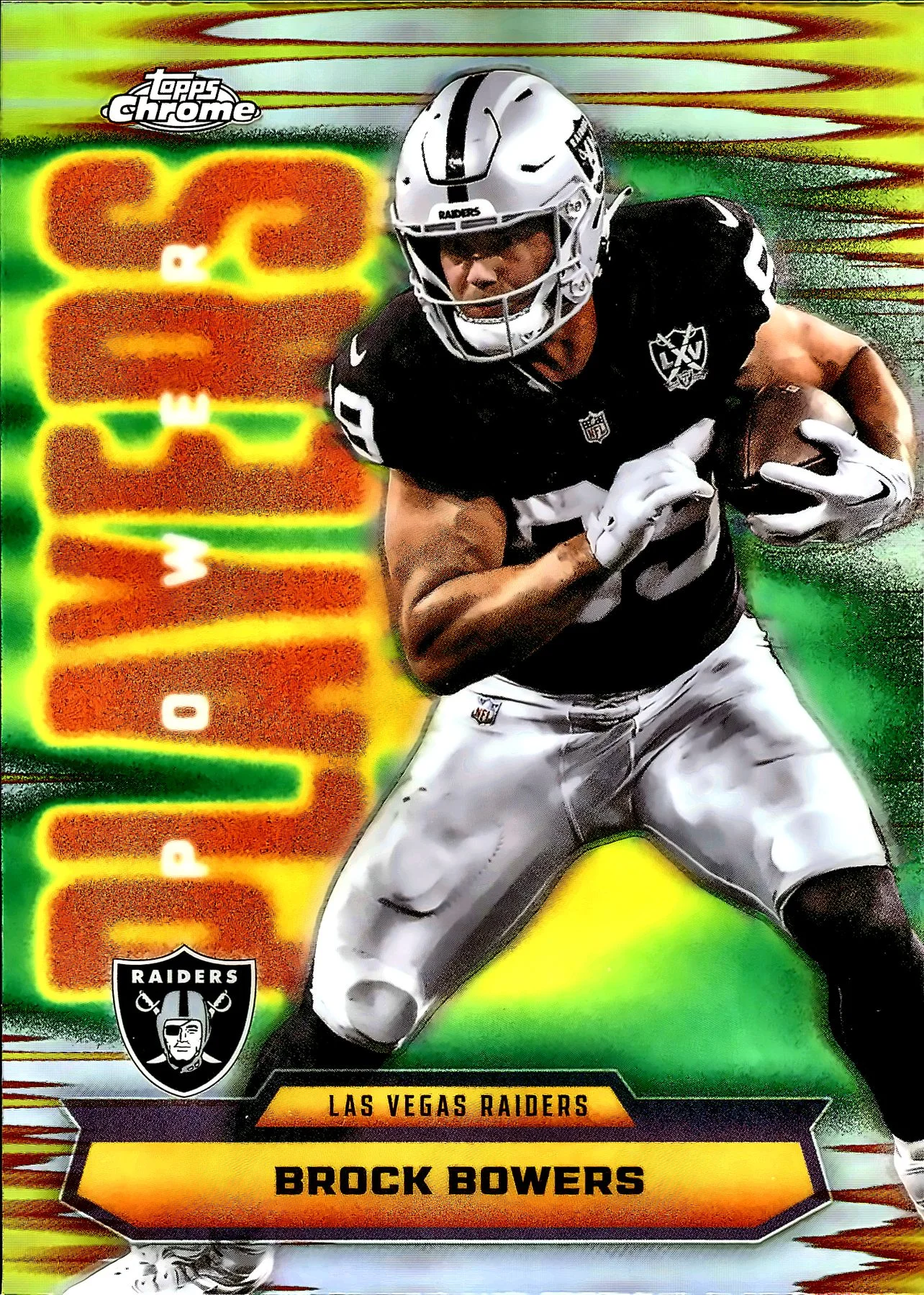Brock Bowers Power Players 2025 Topps Chrome #PP-31 football card - Front