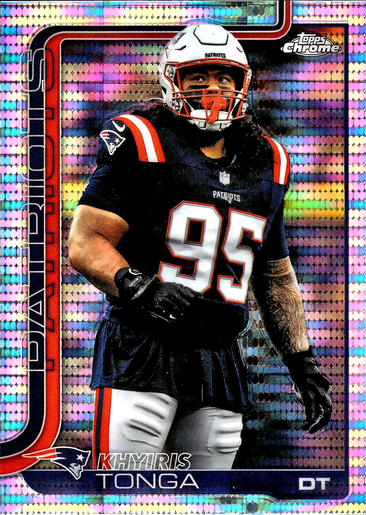Khyiris Tonga Pulsar Refractor 2025 Topps Chrome #214 football card - Front