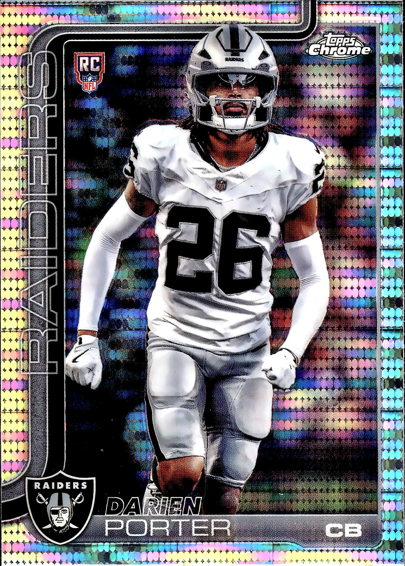 Darien Porter Pulsar Refractor Rookie Card 2025 Topps Chrome #367 football rookie card - Front