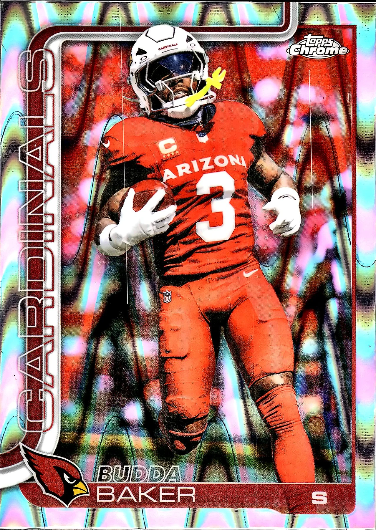 Budda Baker RayWave Refractor 2025 Topps Chrome #8 football card - Front