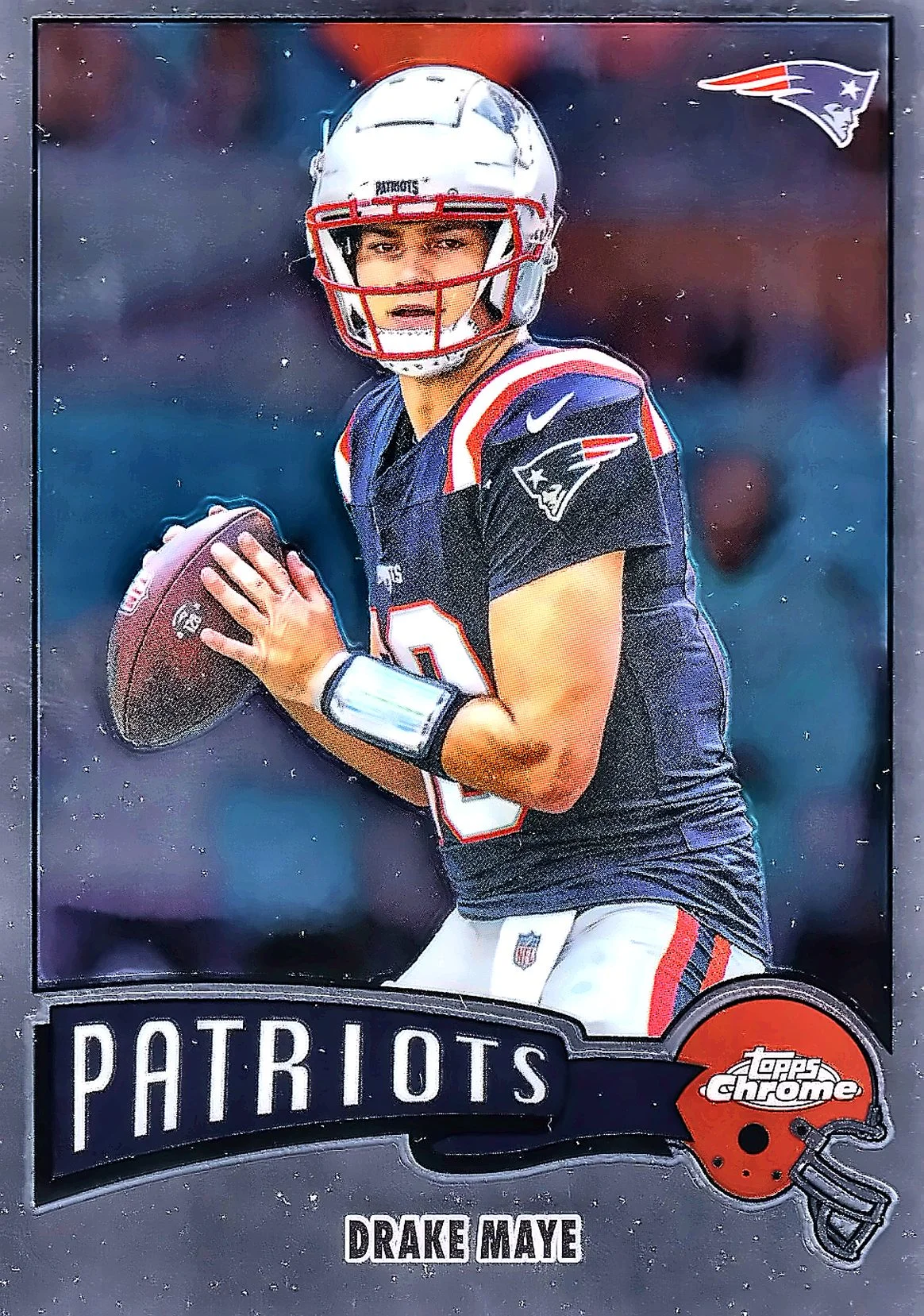 Drake Maye 1975 Insert 2025 Topps Chrome #1975-23 football card - Front