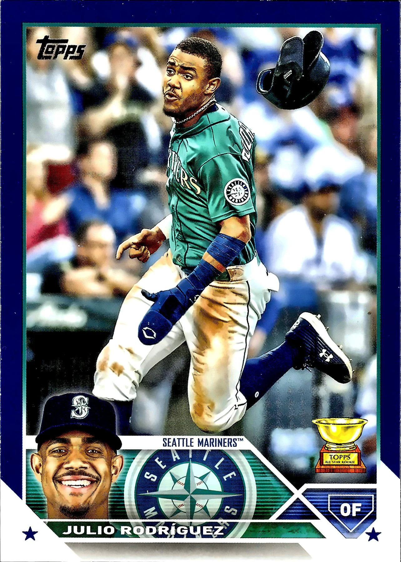 Julio Rodriguez #330 Blue Border 2023 Series 1 baseball card - Front