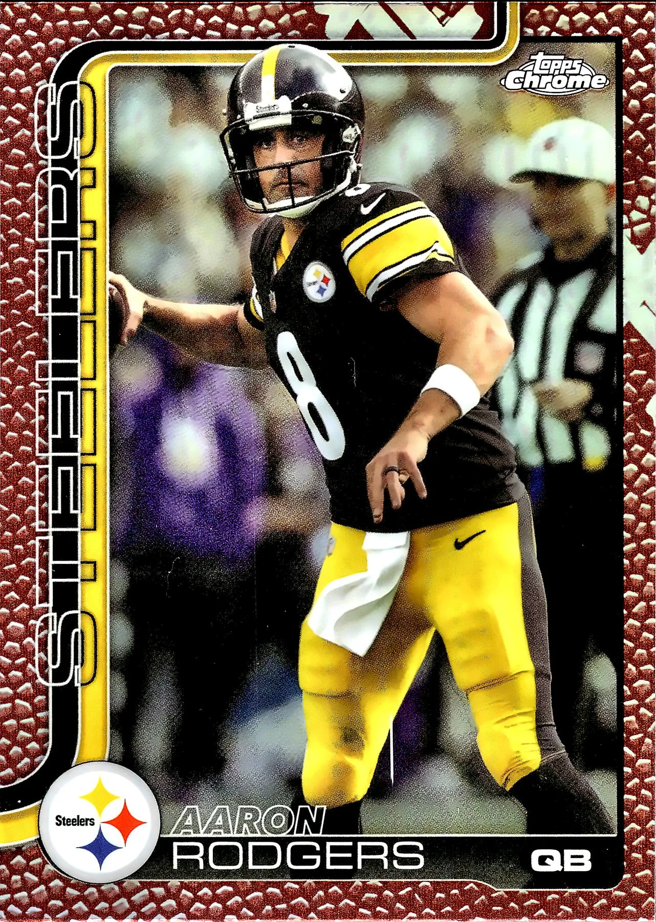 Aaron Rodgers #255 Football Leather Refractor 2025 Football football card - Front