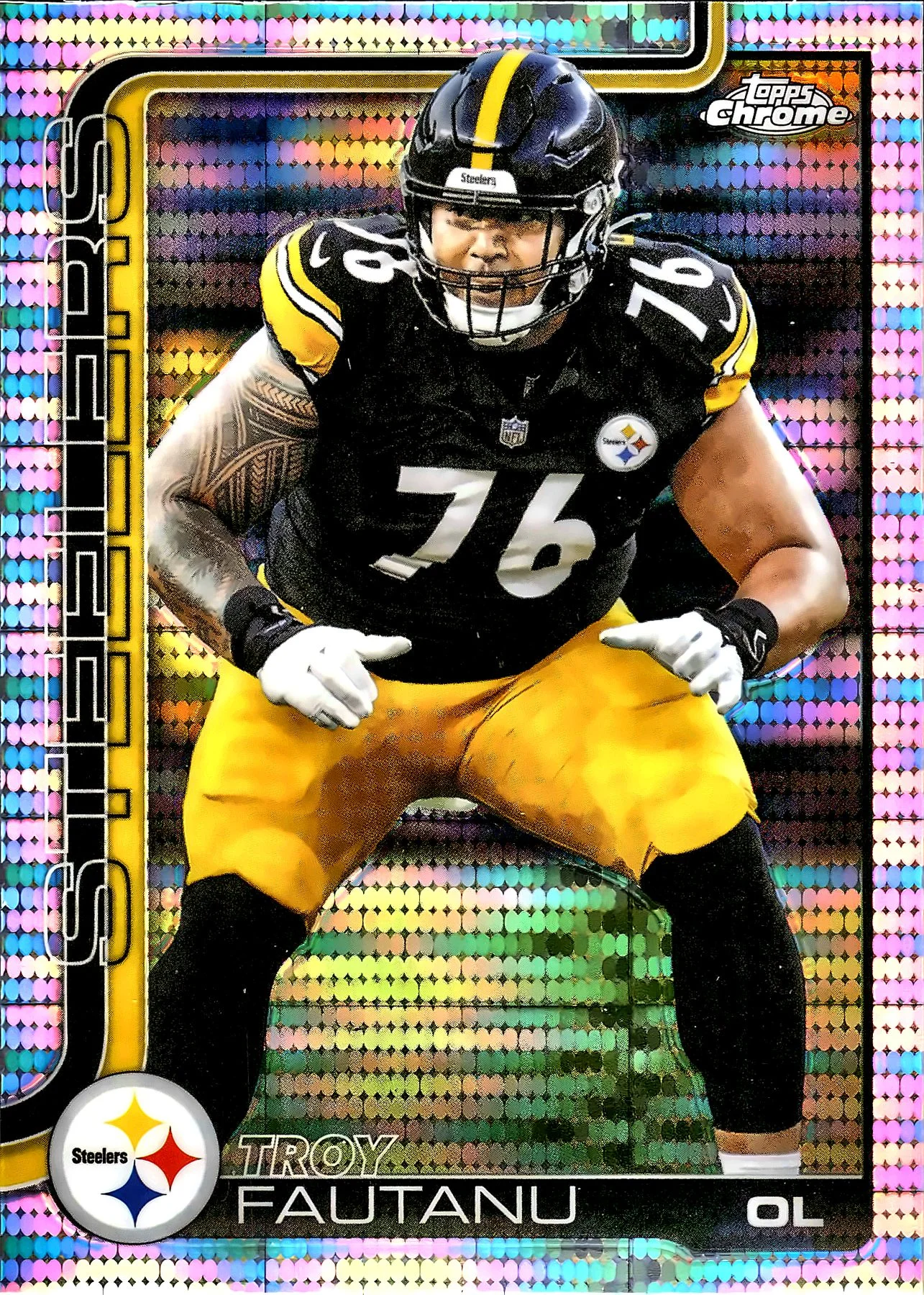 Troy Fautanu #256 Pulsar Refractor Rookie Card 2025 Football football rookie card - Front