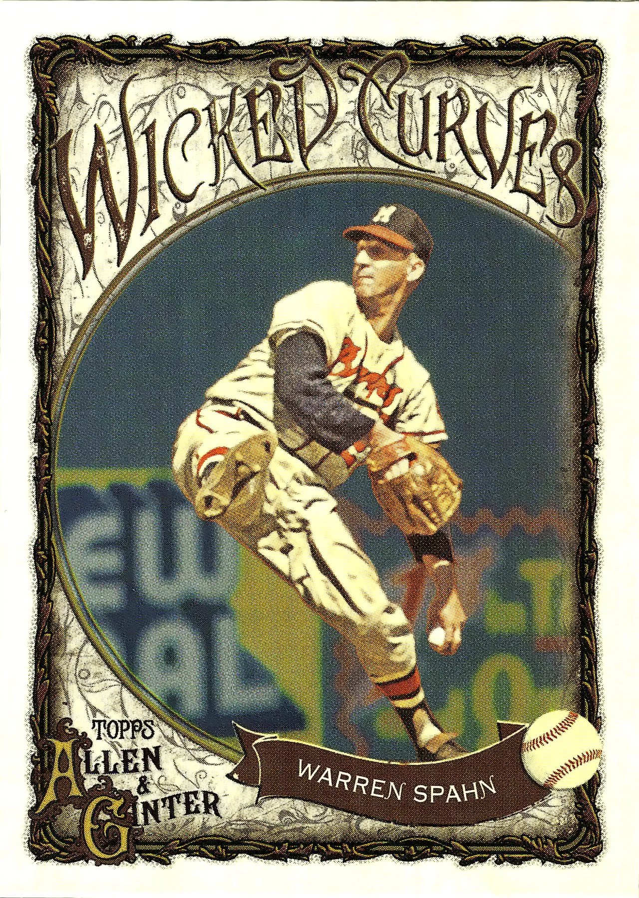 Warren Spahn #WC-22 Wicked Curves 2025 Allen & Ginter baseball card - Front