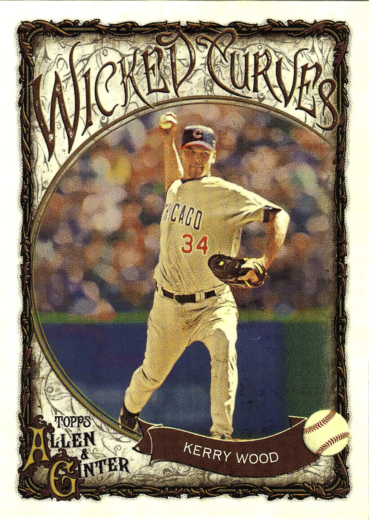 Kerry Wood #WC-8 Wicked Curves 2025 Allen & Ginter baseball card - Front