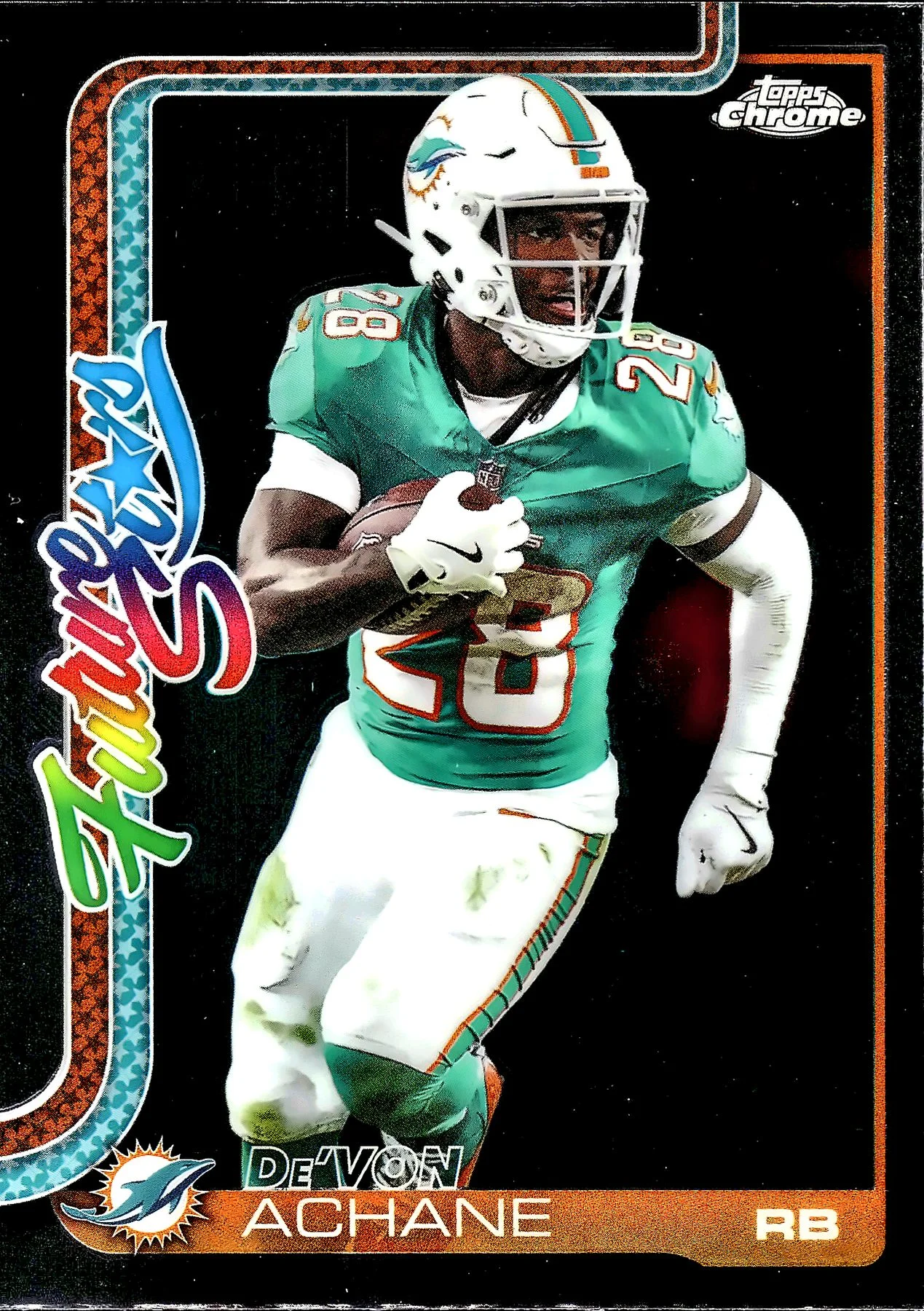 De'Von Achane #FS-12 2025 Topps Chrome Football football card - Front