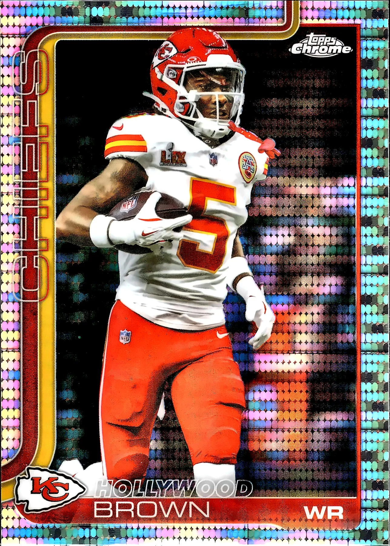 Hollywood Brown #146 Pulsar Refractor 2025 Topps Chrome Football football card - Front
