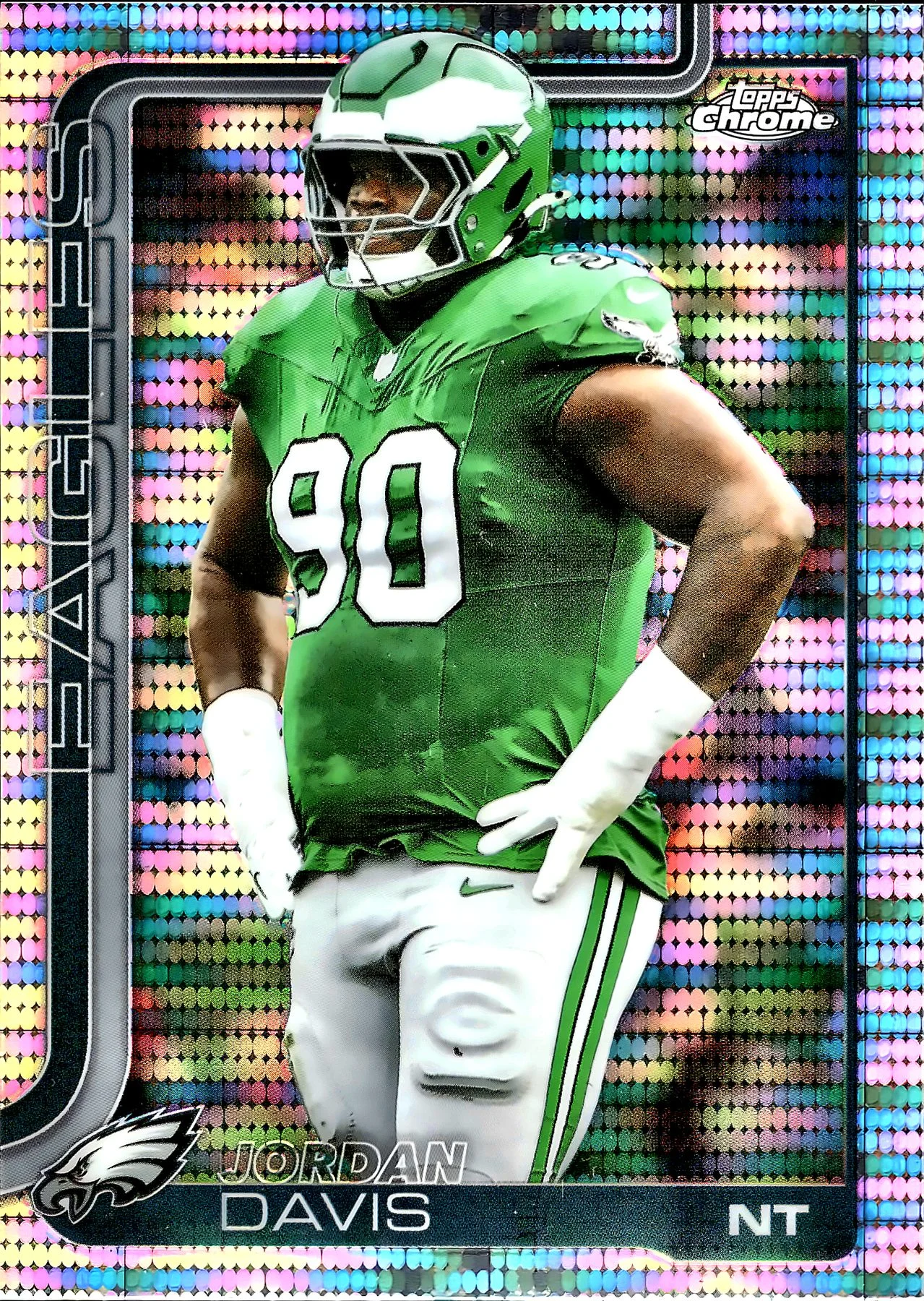 Jordan Davis #249 Pulsar Refractor 2025 Topps Chrome Football football card - Front