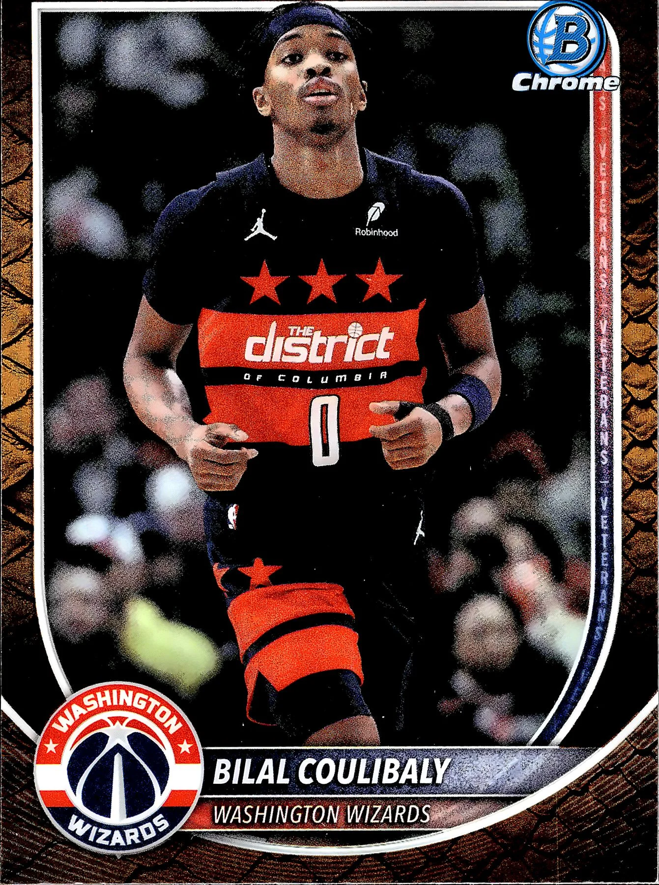 Bilal Coulibaly #BCV-98 Snakeskin 2025 Bowman Basketball basketball card - Front