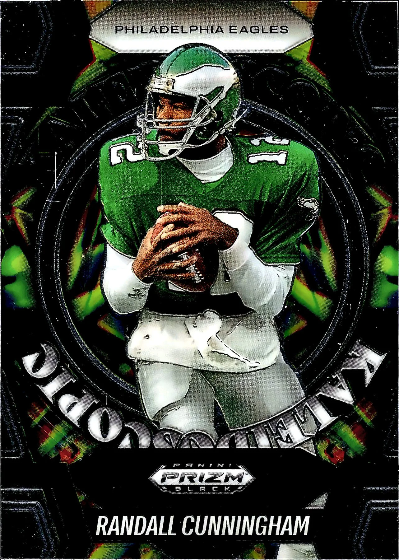 Randall Cunningham #15 Kaleidoscopic 2025 Prizm Black Football football card - Front