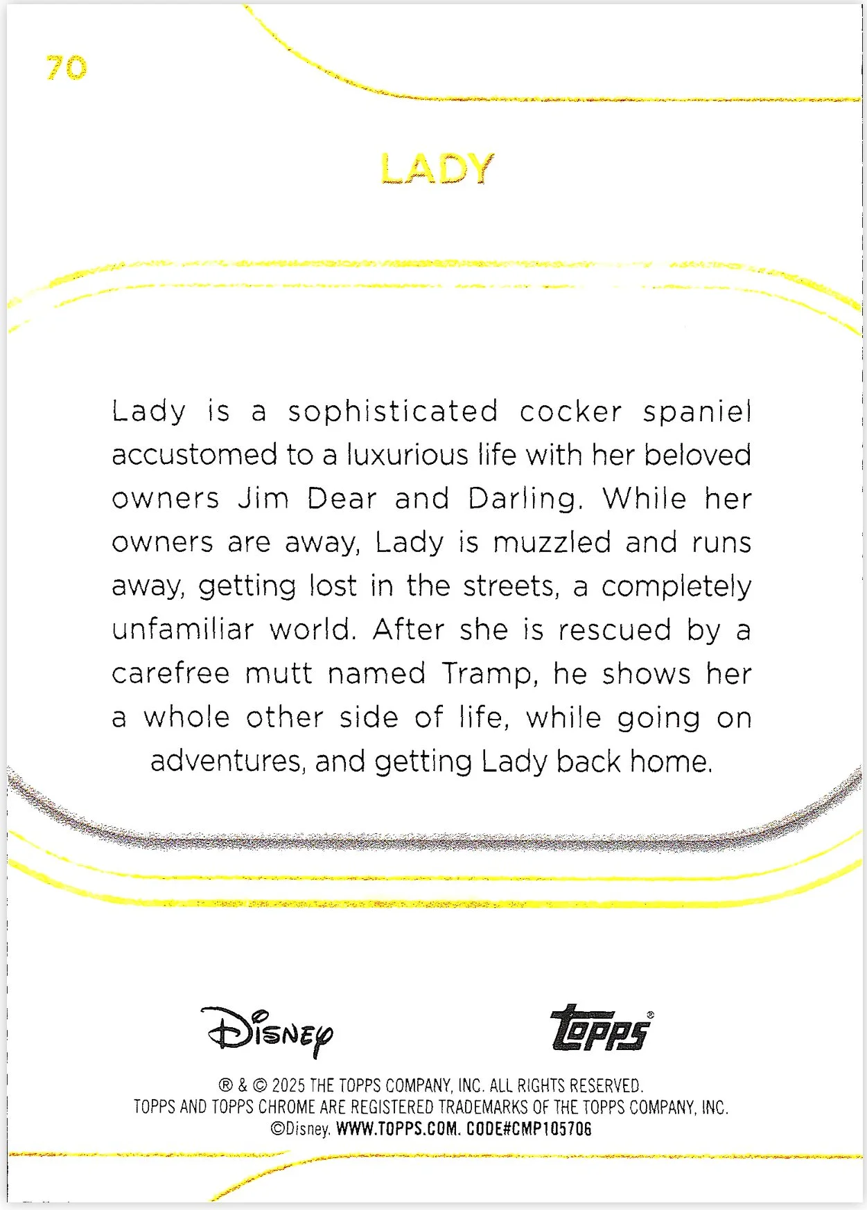 Tramp #71 2025 Disney trading card - Front