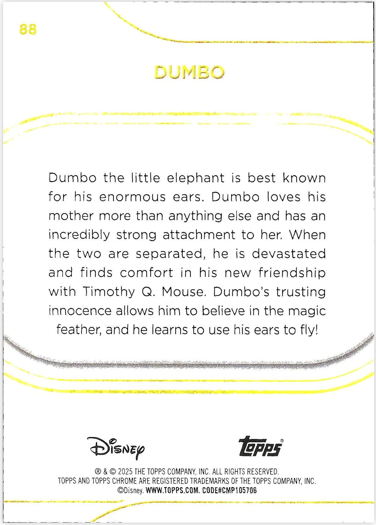 Jiminy Cricket #86 2025 Disney trading card - Front