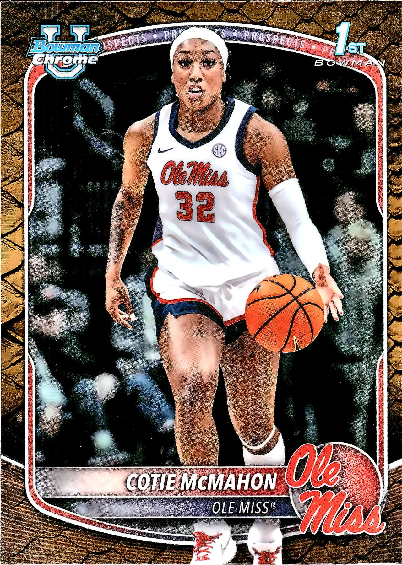 Cotie McMahon #BCP-30 Reptilian Refractor 2026 Bowman Basketball basketball card - Front