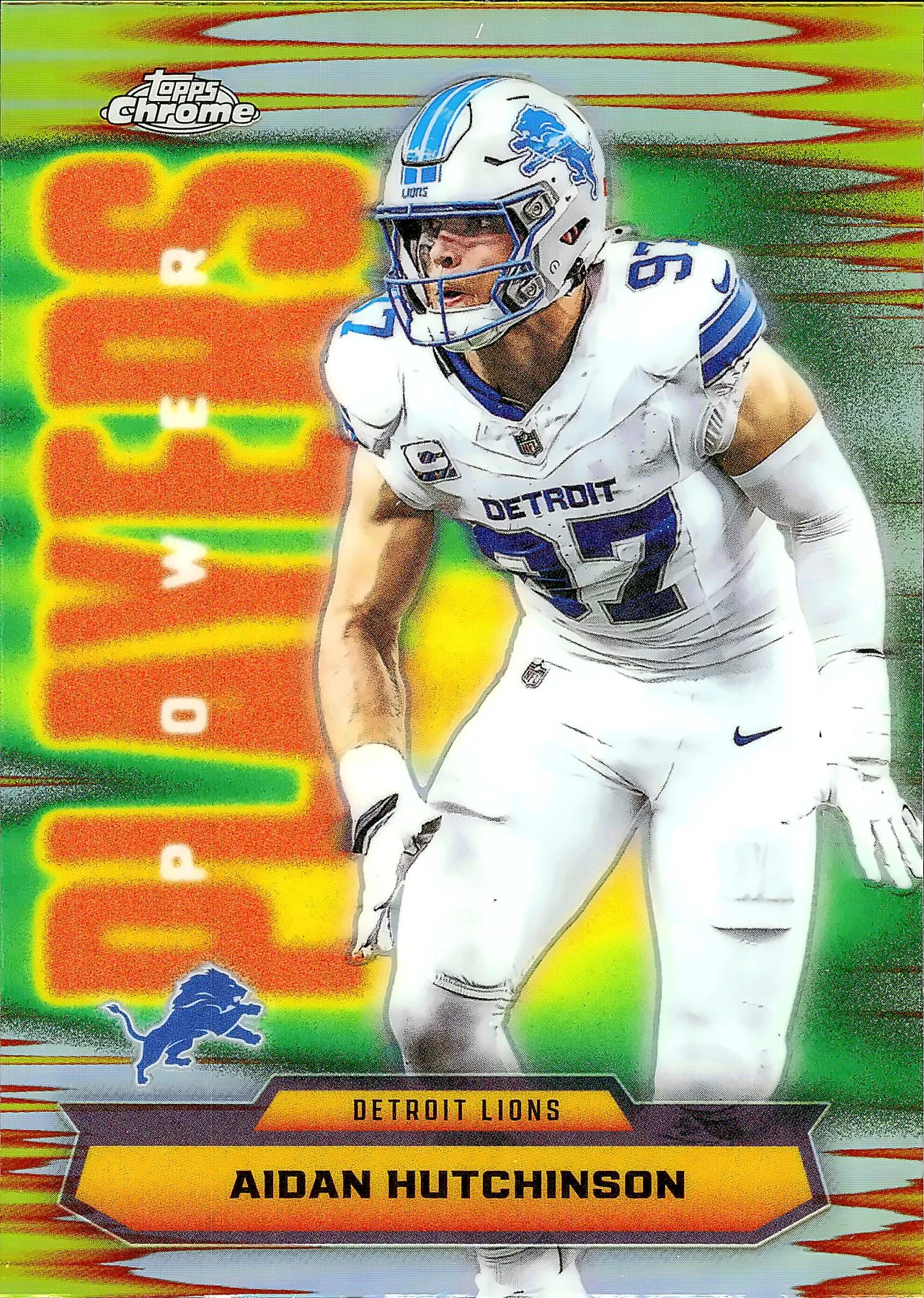 Aidan Hutchinson #PP-38 Power Players Refractor 2025 Topps Chrome football card - Front