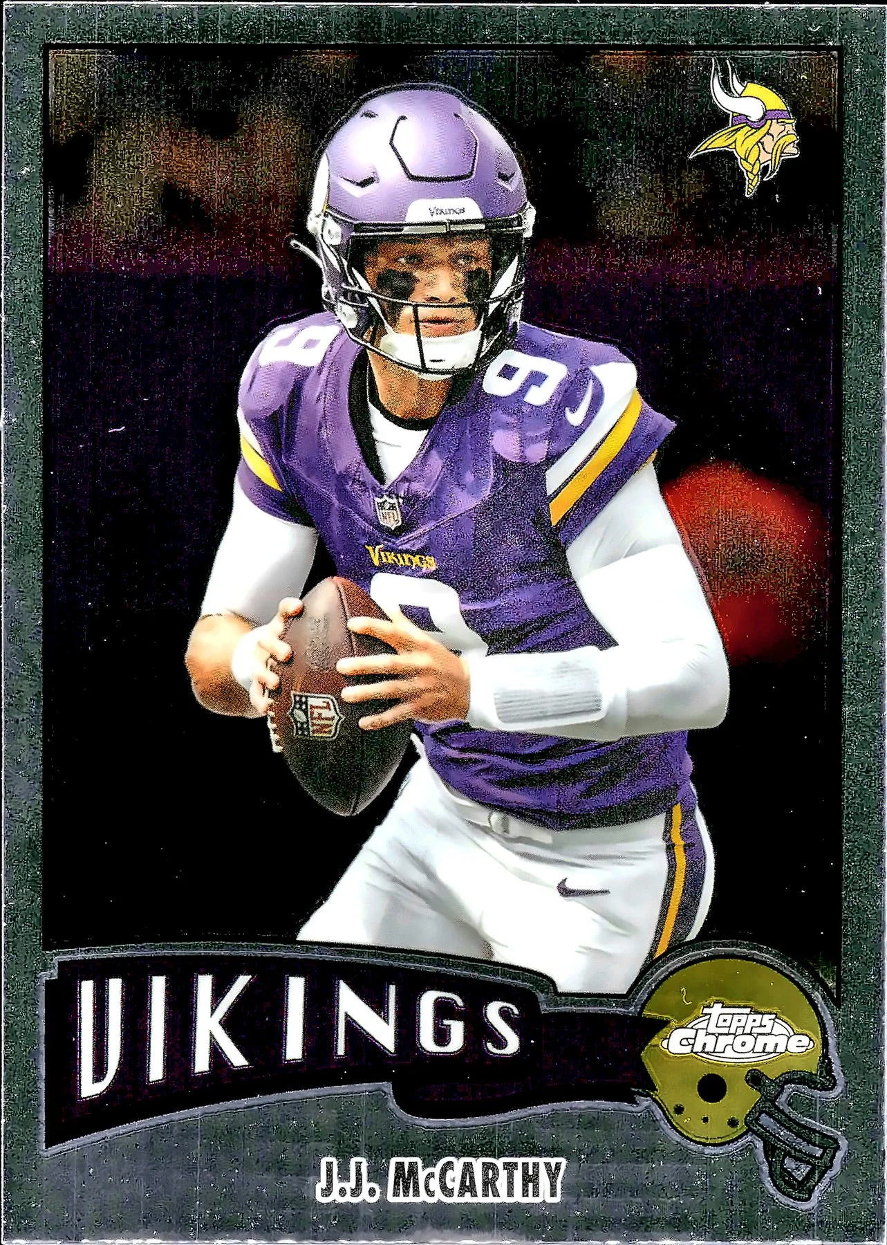 J.J. McCarthy #1975-22 1975 Insert 2025 Topps Chrome football card - Front