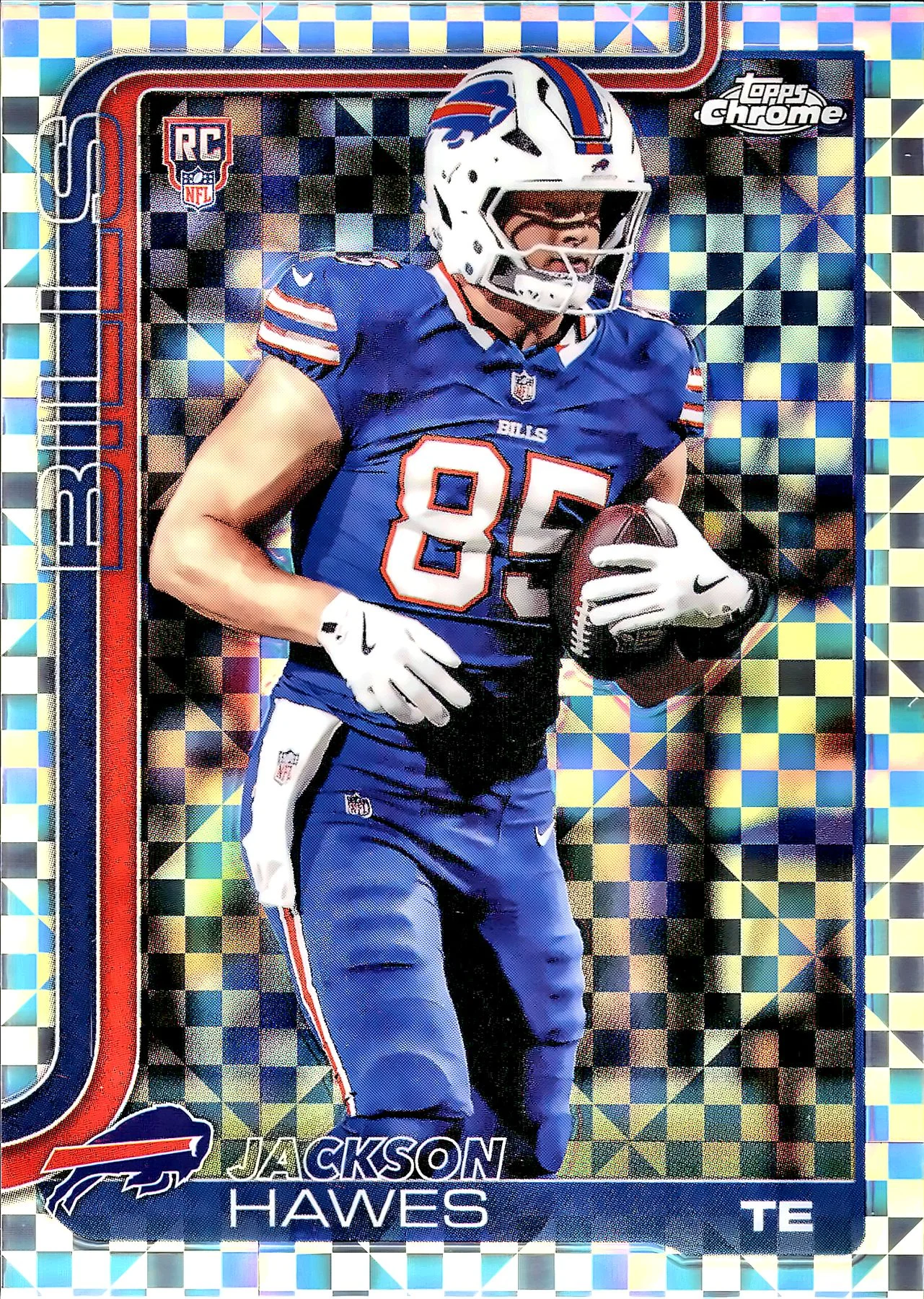 Jackson Hawes #397 X-Fractor Rookie Card 2025 Topps Chrome football rookie card - Front