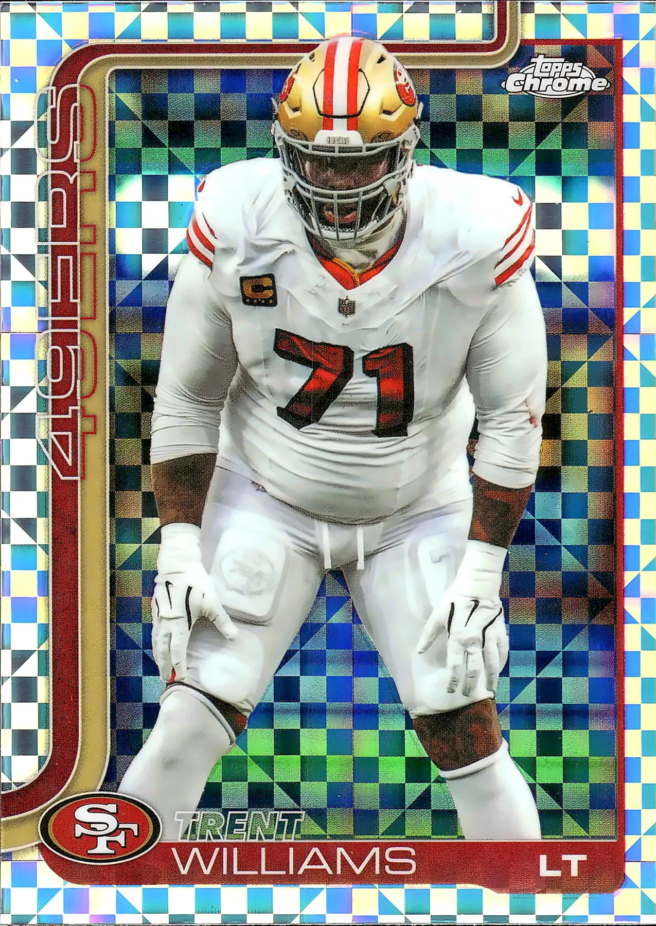 Trent Williams #265 X-Fractor 2025 Topps Chrome football card - Front