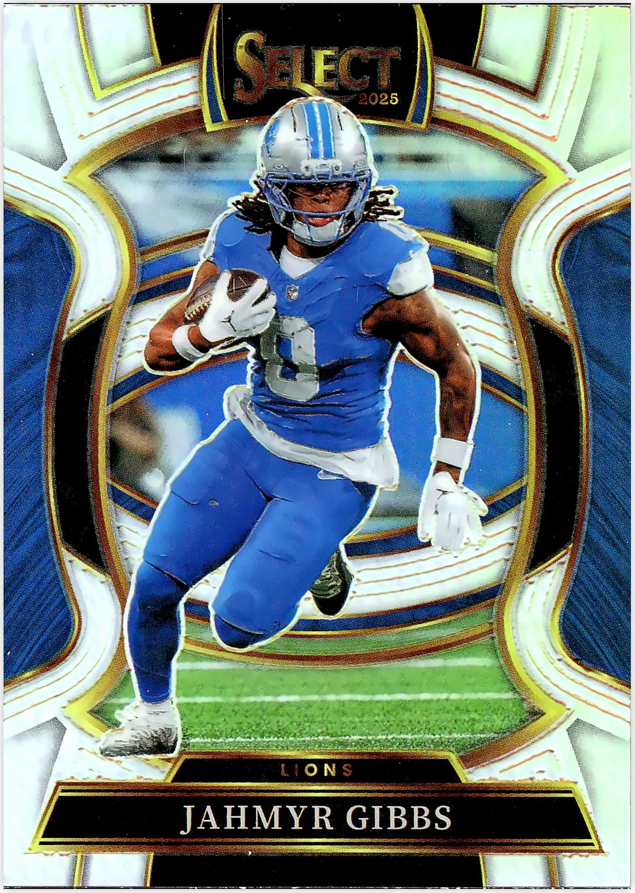 Jahmyr Gibbs #71 Concourse Silver Prizm 2025 Panini Select Football football card - Front