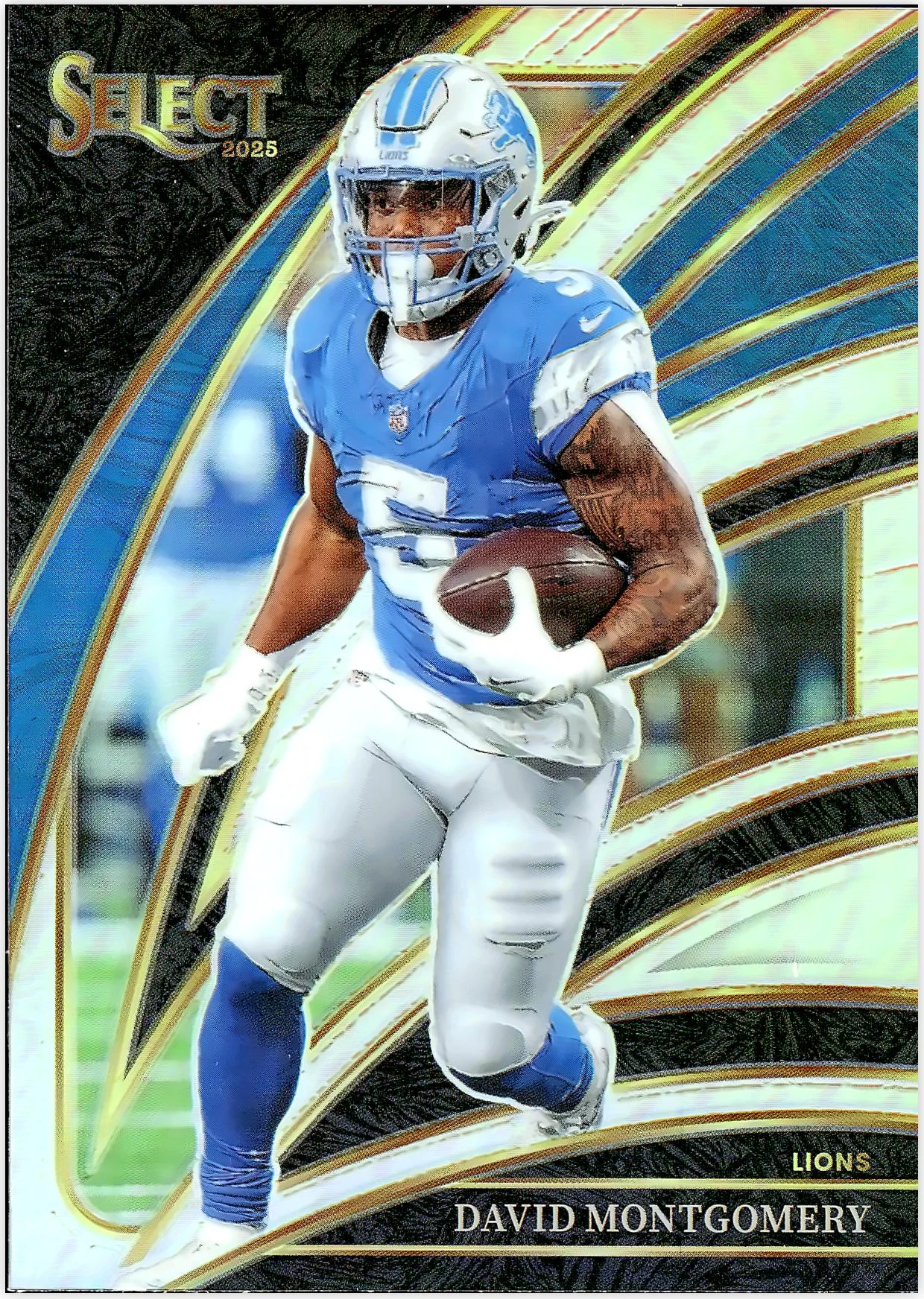 David Montgomery #269 Club Level Silver Prizm 2025 Panini Select Football football card - Front