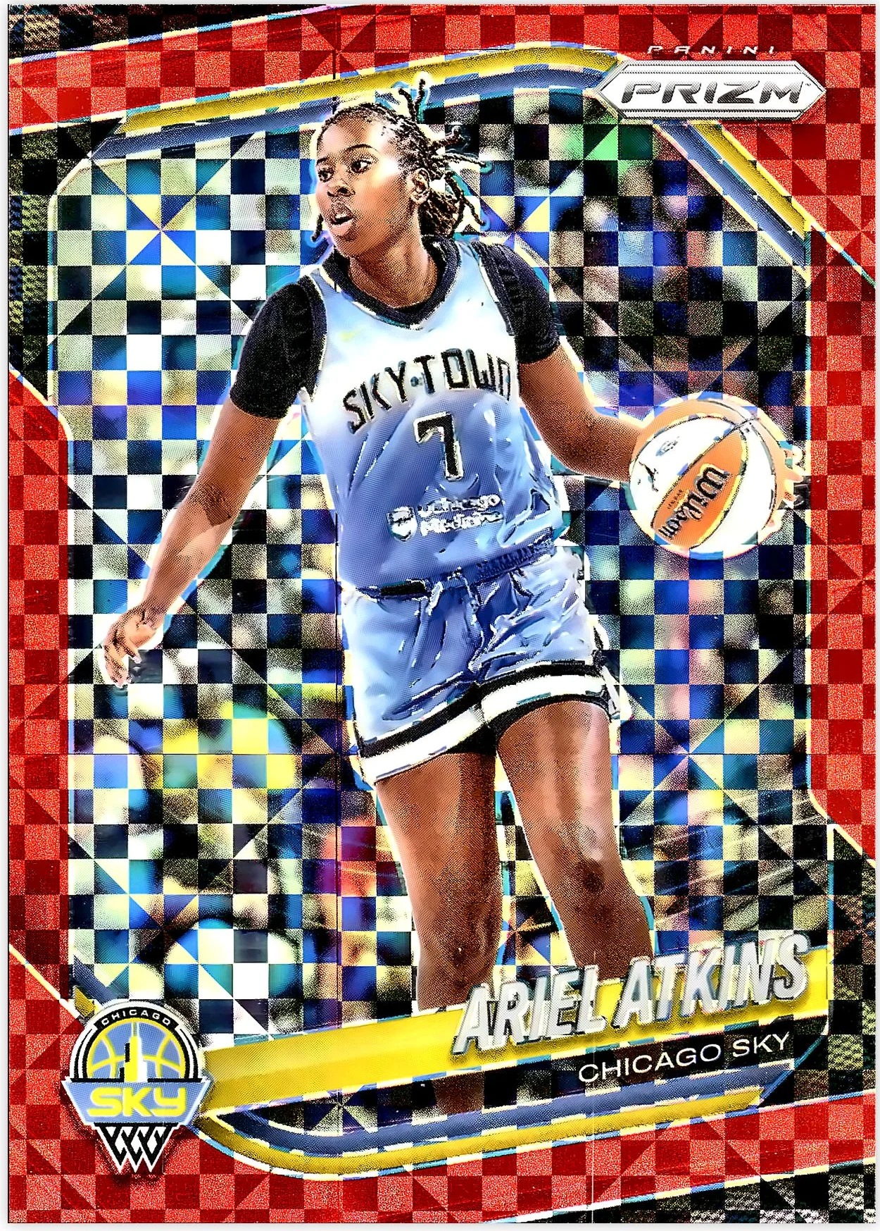 Ariel Atkins #13 Red Checkerboard /75 2025 Prizm WNBA basketball card - Front