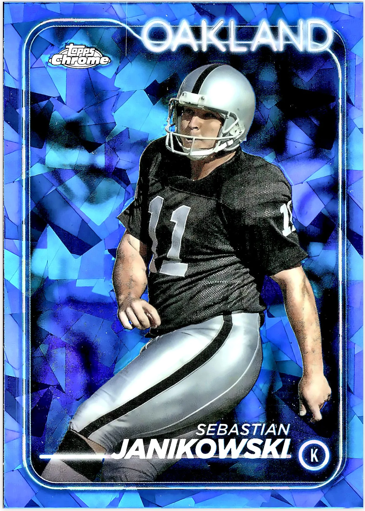 Sebastian Janikowski #154 Sapphire Blue 2024 Sapphire NFL football card - Front