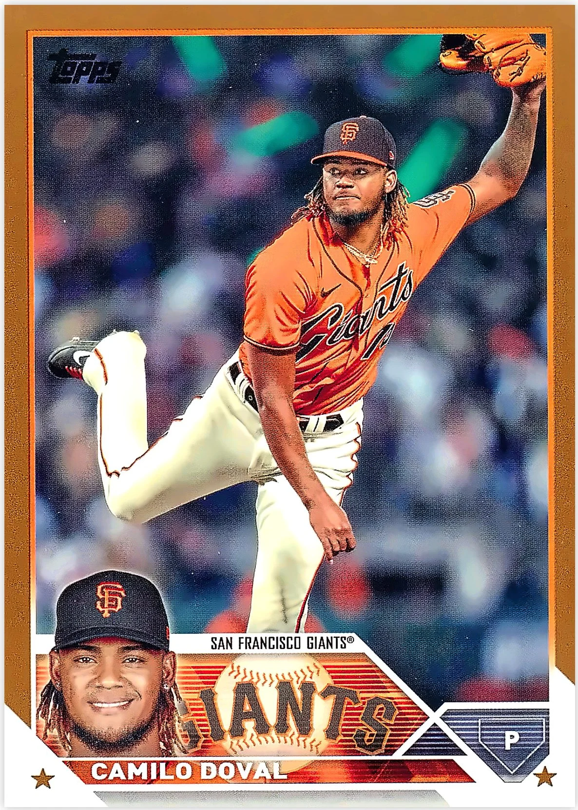 Camilo Doval #262 Gold /2023 2023 Topps Series One baseball card - Front