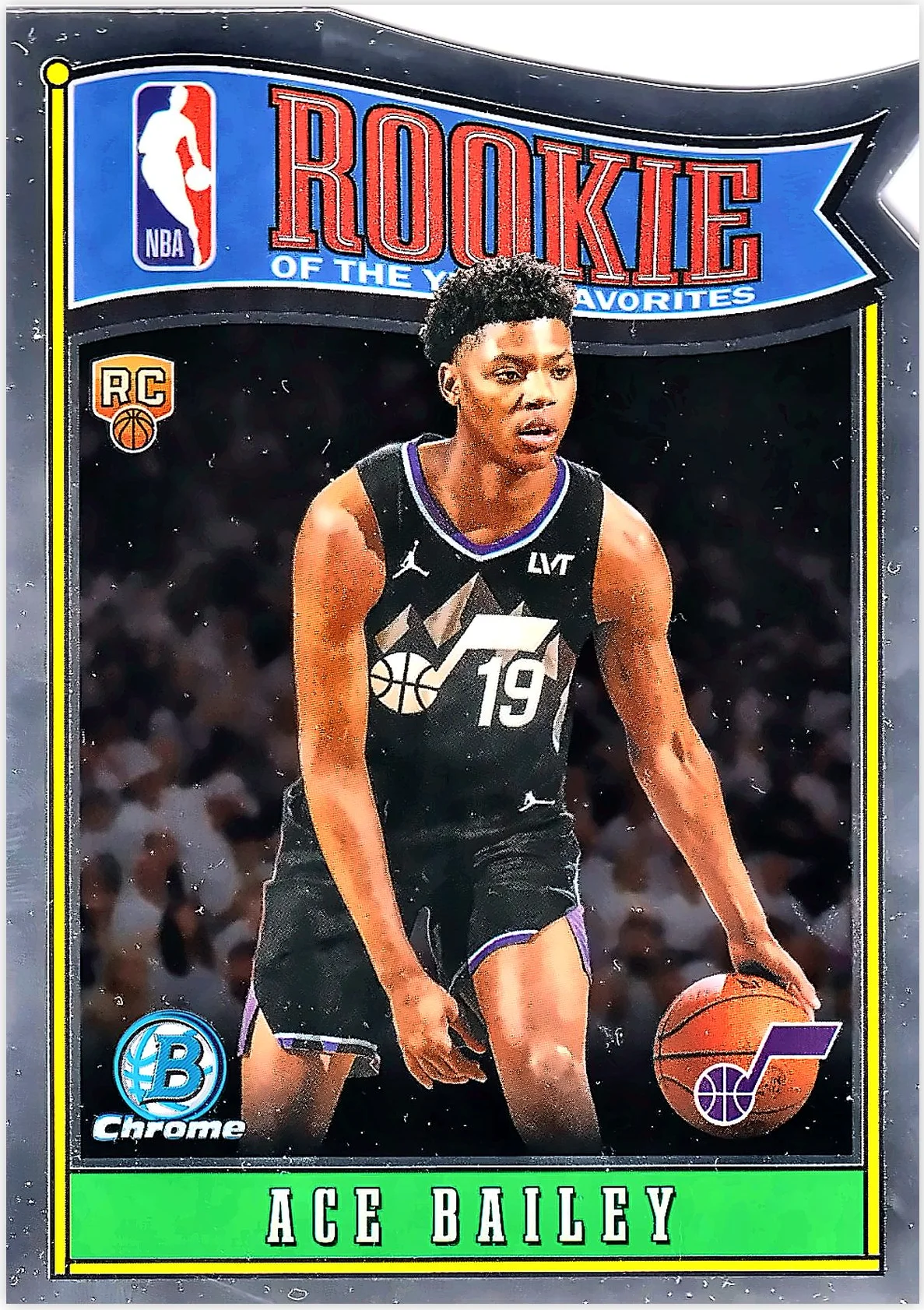 Ace Bailey #RY-5 Rookie of the Year Favorites Rookie Card 2025-26 Bowman Basketball basketball rookie card - Front
