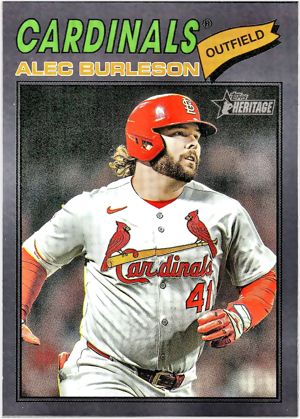 Alec Burleson #165 Grey Border 2025 Topps Heritage baseball card - Front