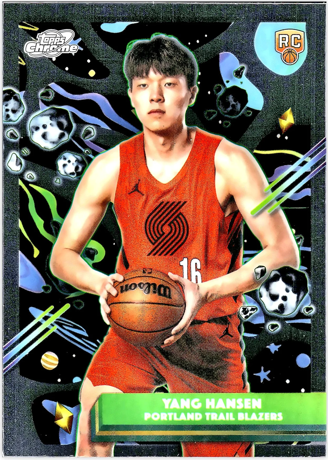 Yang Hansen #73 Rookie Card 2025 Cosmic Chrome basketball rookie card - Front