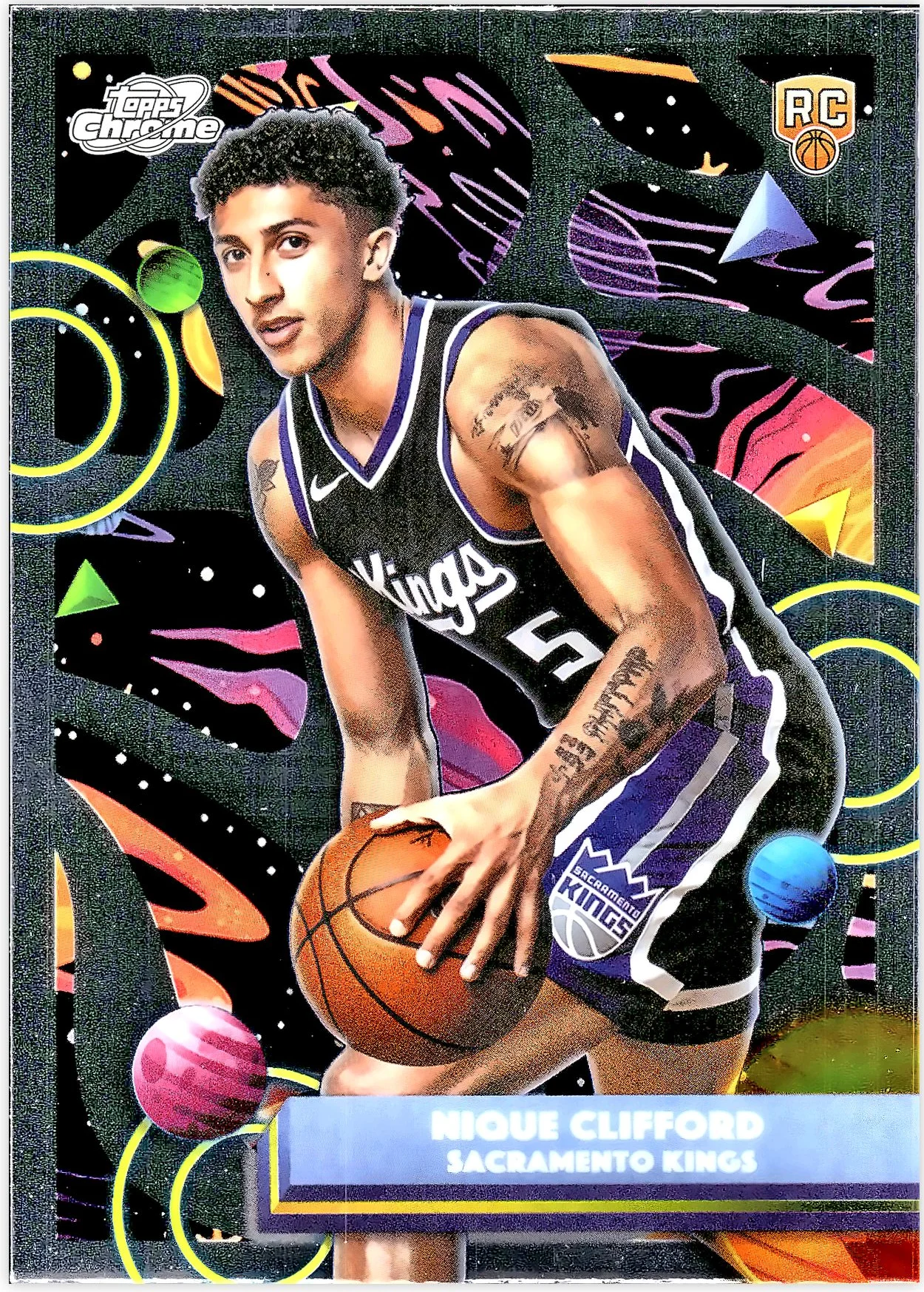 Nique Clifford #99 Rookie Card 2025 Cosmic Chrome basketball rookie card - Front