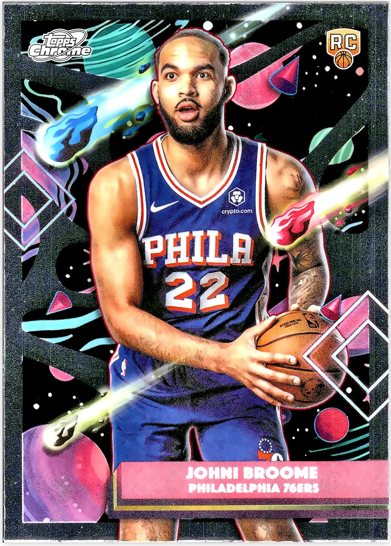 Johni Broome #125 Rookie Card 2025 Cosmic Chrome basketball rookie card - Front