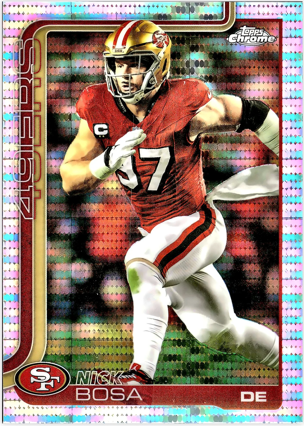 Nick Bosa #264 Pulsar Prizm 2025 Topps Chrome football card - Front