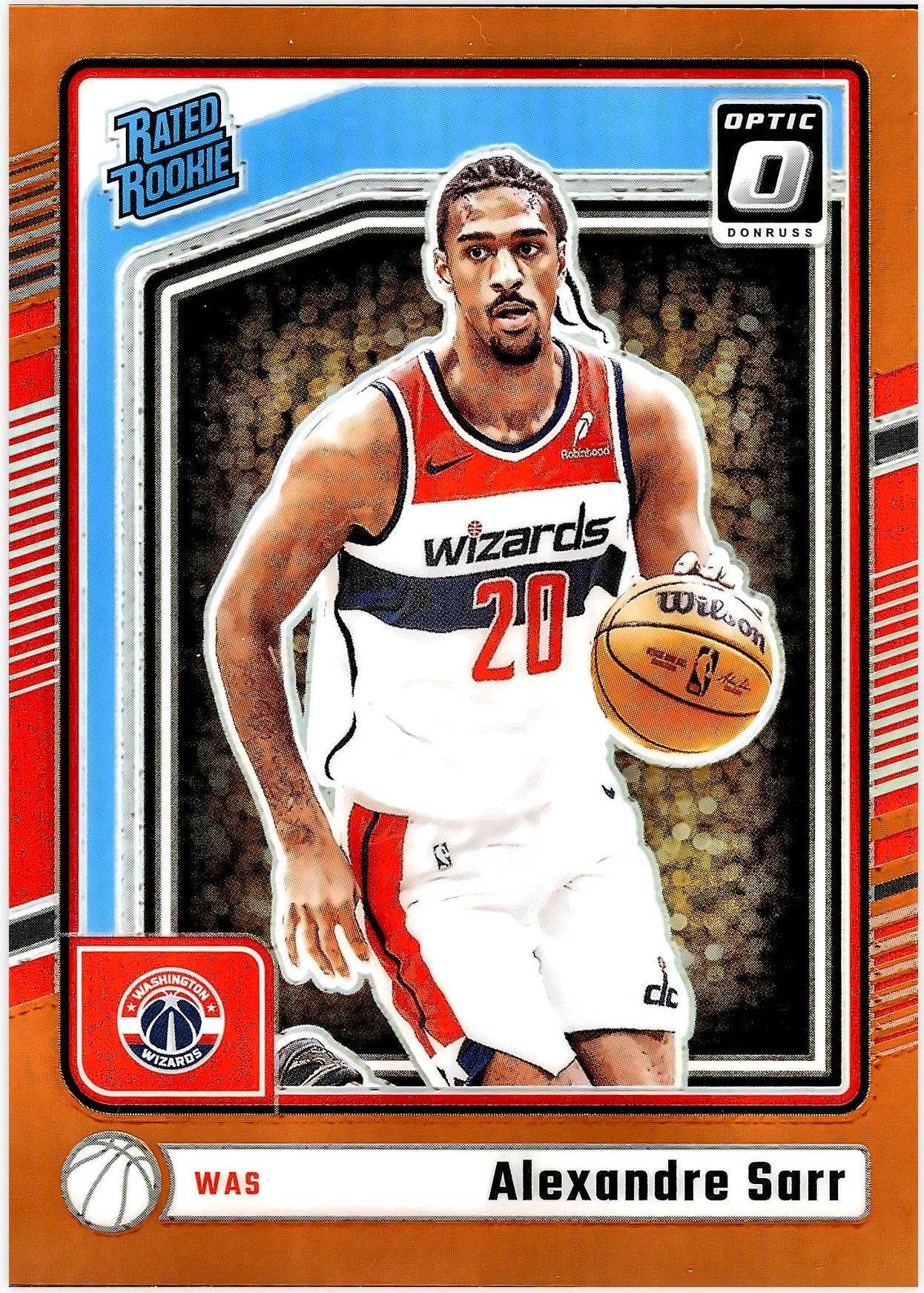 Alexandre Sarr #276 Orange Prizm /175 Rookie Card 2024-25 Donruss Optic Basketball basketball rookie card - Front