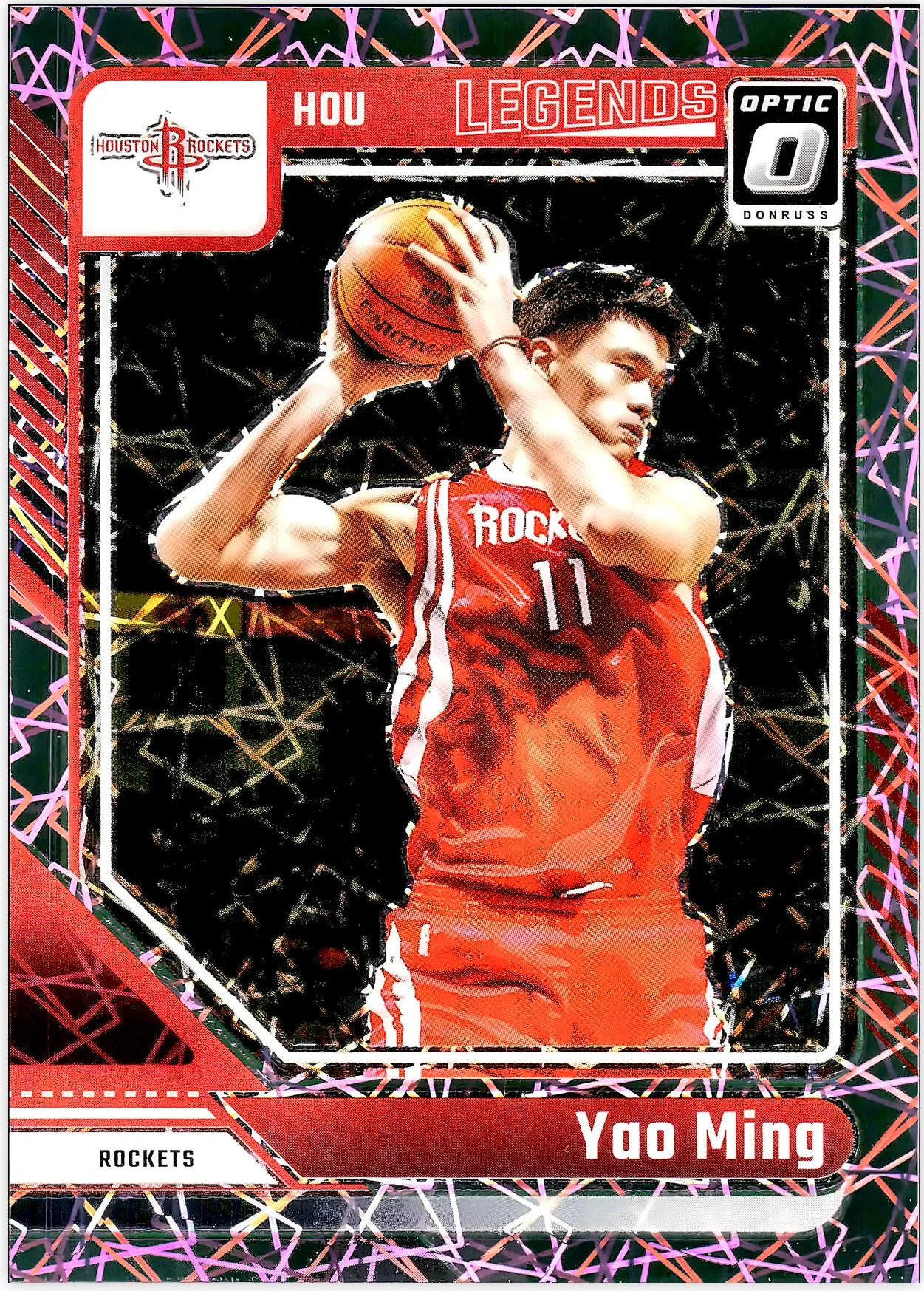 Yao Ming #226 Pink Velocity /79 2024-25 Donruss Optic Basketball Legends basketball card - Front