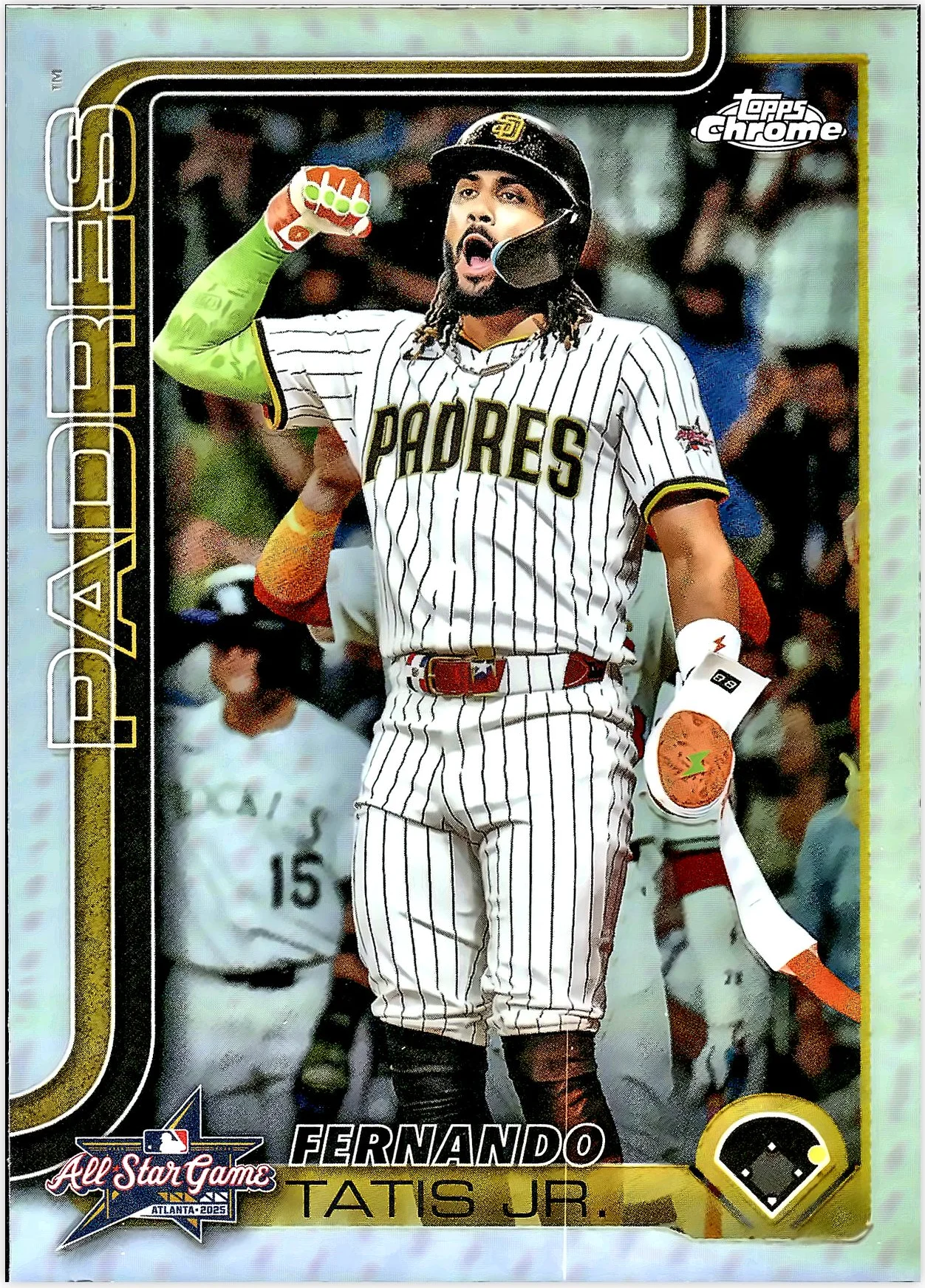 Fernando Tatis Jr. #ASGC-38 Refractor 2025 Topps Chrome 2025 MLB All-Star Game Creds baseball card - Front