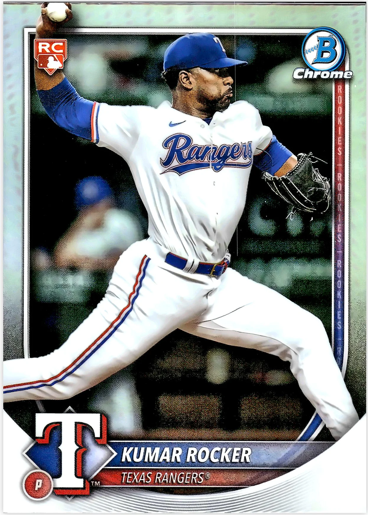 Kumar Rocker #98 Refractor Rookie Card 2025 Bowman Chrome baseball rookie card - Front