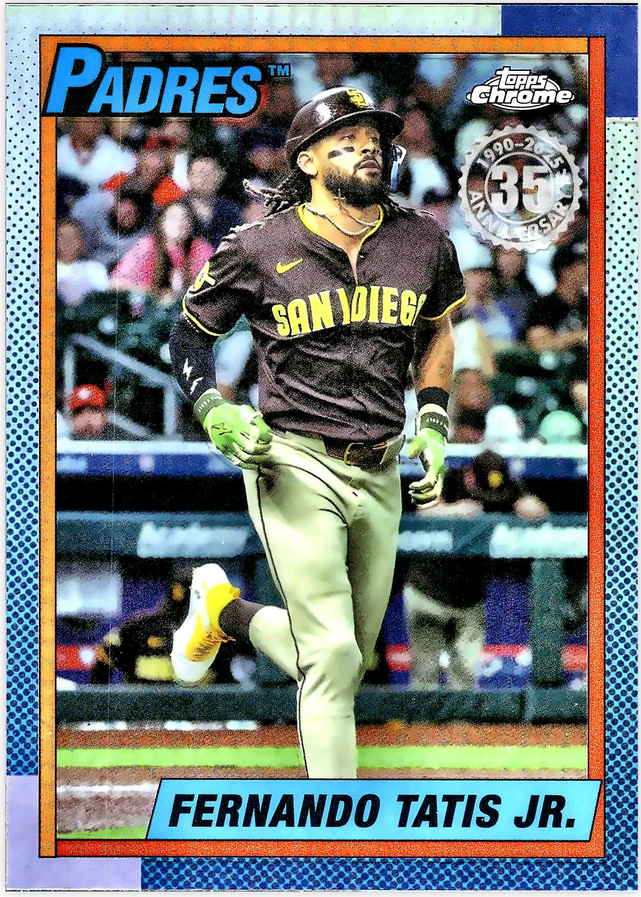Fernando Tatis Jr. #90CU-9 2025 Topps Chrome 1990 35th Anniversary baseball card - Front