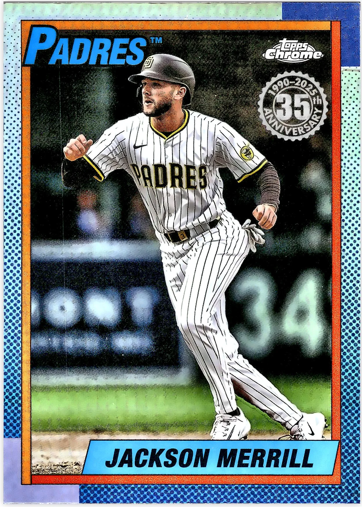 Jackson Merrill #90CU-5 2025 Topps Chrome 1990 35th Anniversary baseball card - Front