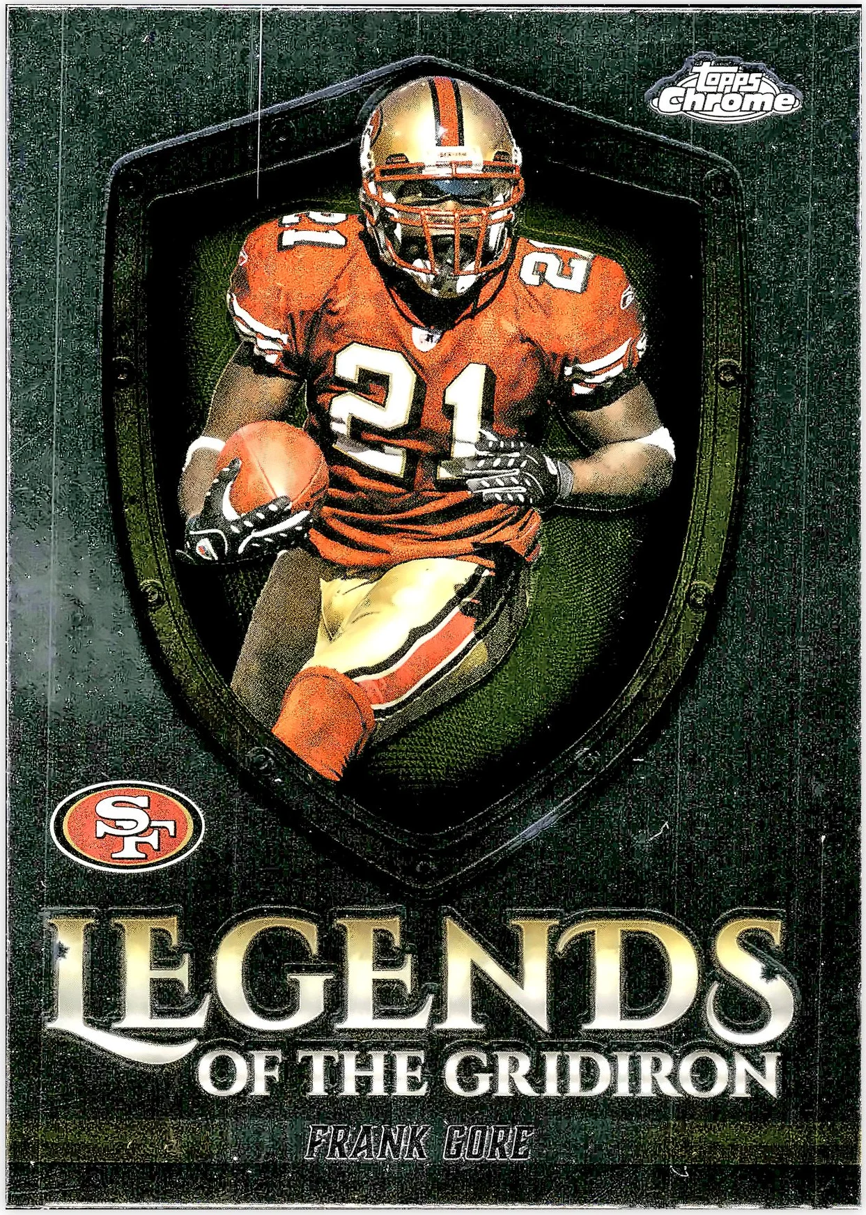 Frank Gore #LOG-18 Legends of the Gridiron 2025 Topps Chrome football card - Front