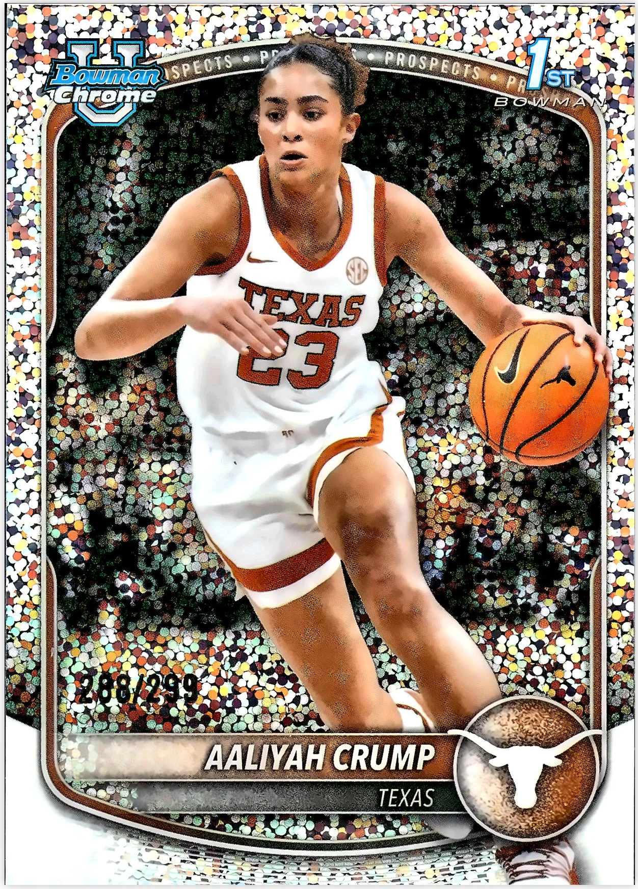 Aaliyah Crump #BCP-33 Mini-Diamond Refractor 2025 Basketball basketball card - Front