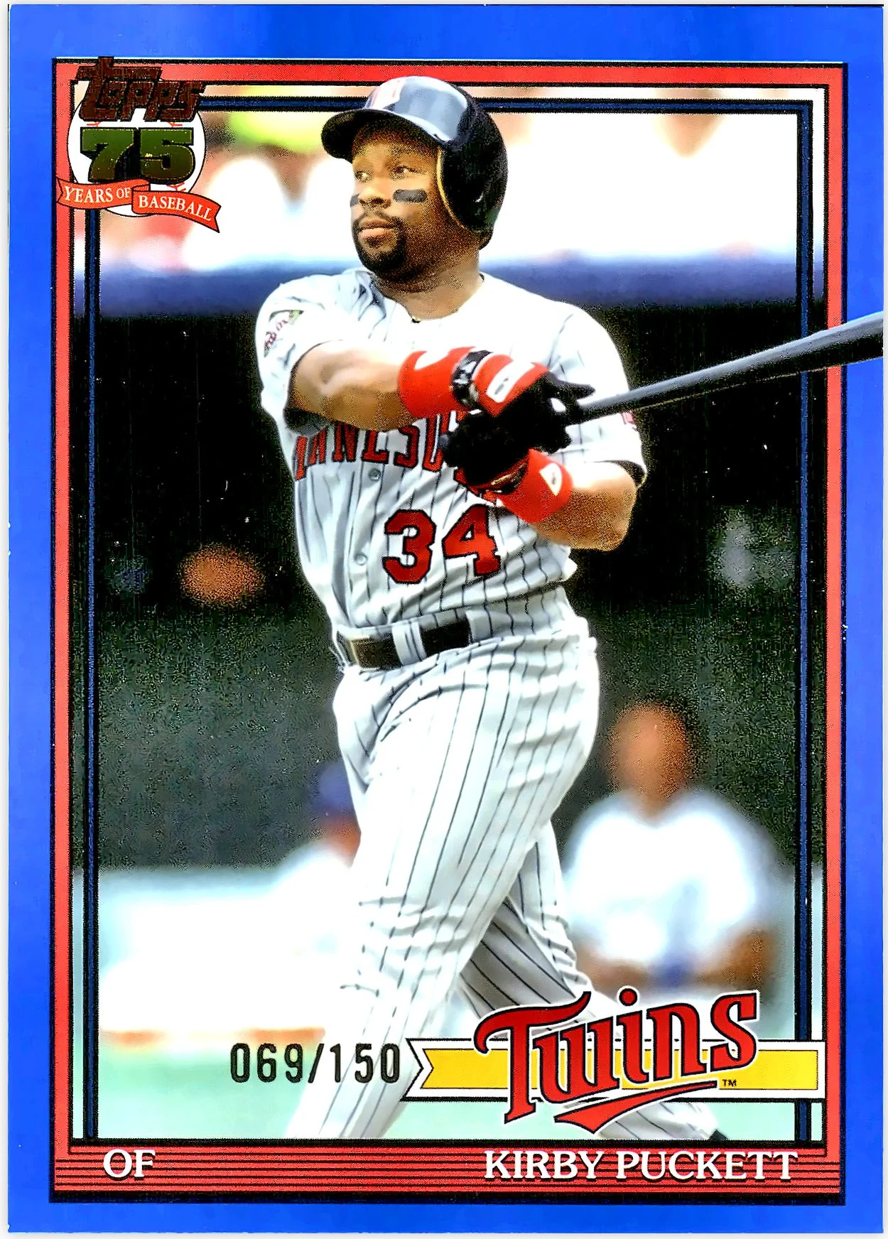 Kirby Puckett #T91-94 Blue /150 2026 Topps Series 1 baseball card - Front