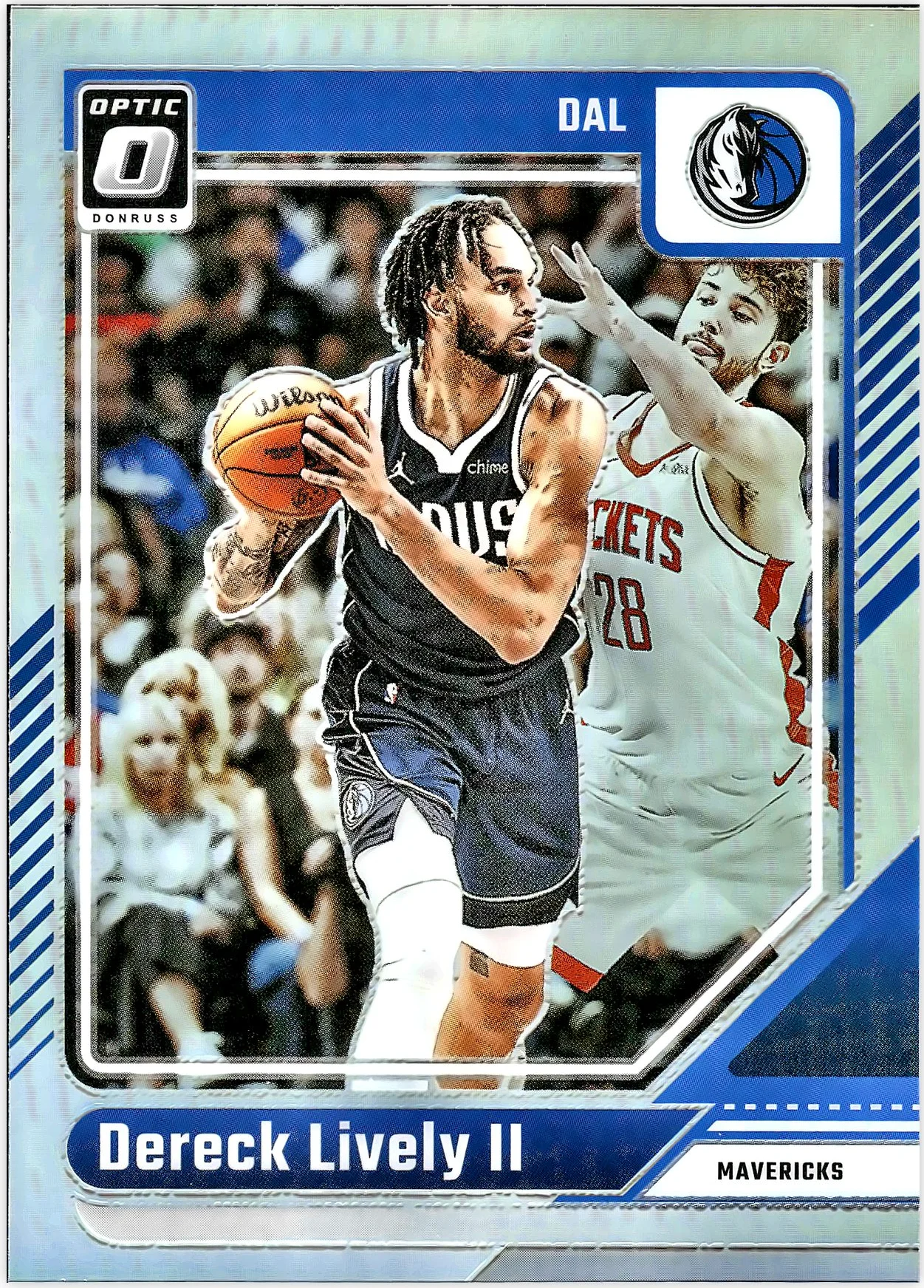 Dereck Lively II #44 Silver Holo 2024 Optic Basketball basketball card - Front