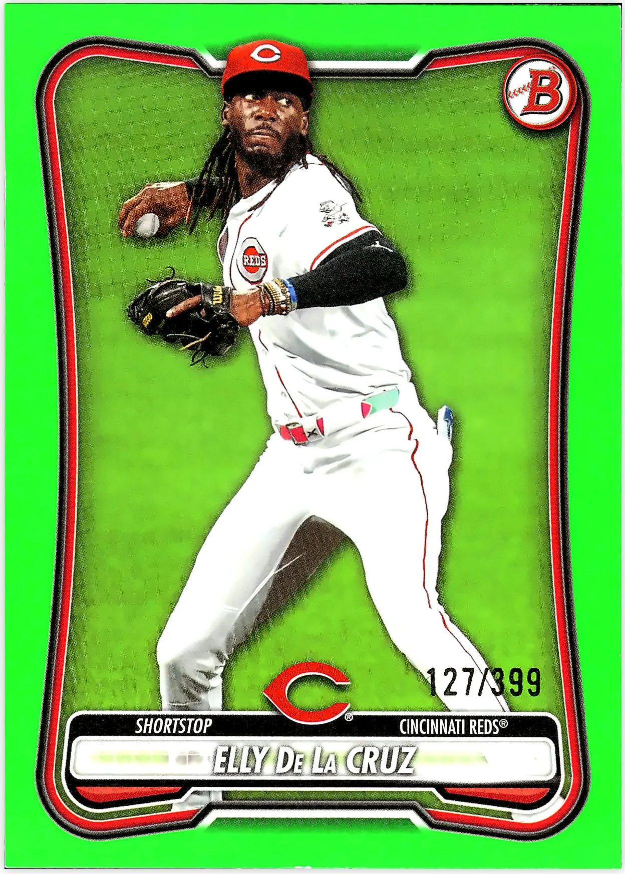 Elly De La Cruz #44 Neon Green Border /399 2026 Bowman baseball card - Front